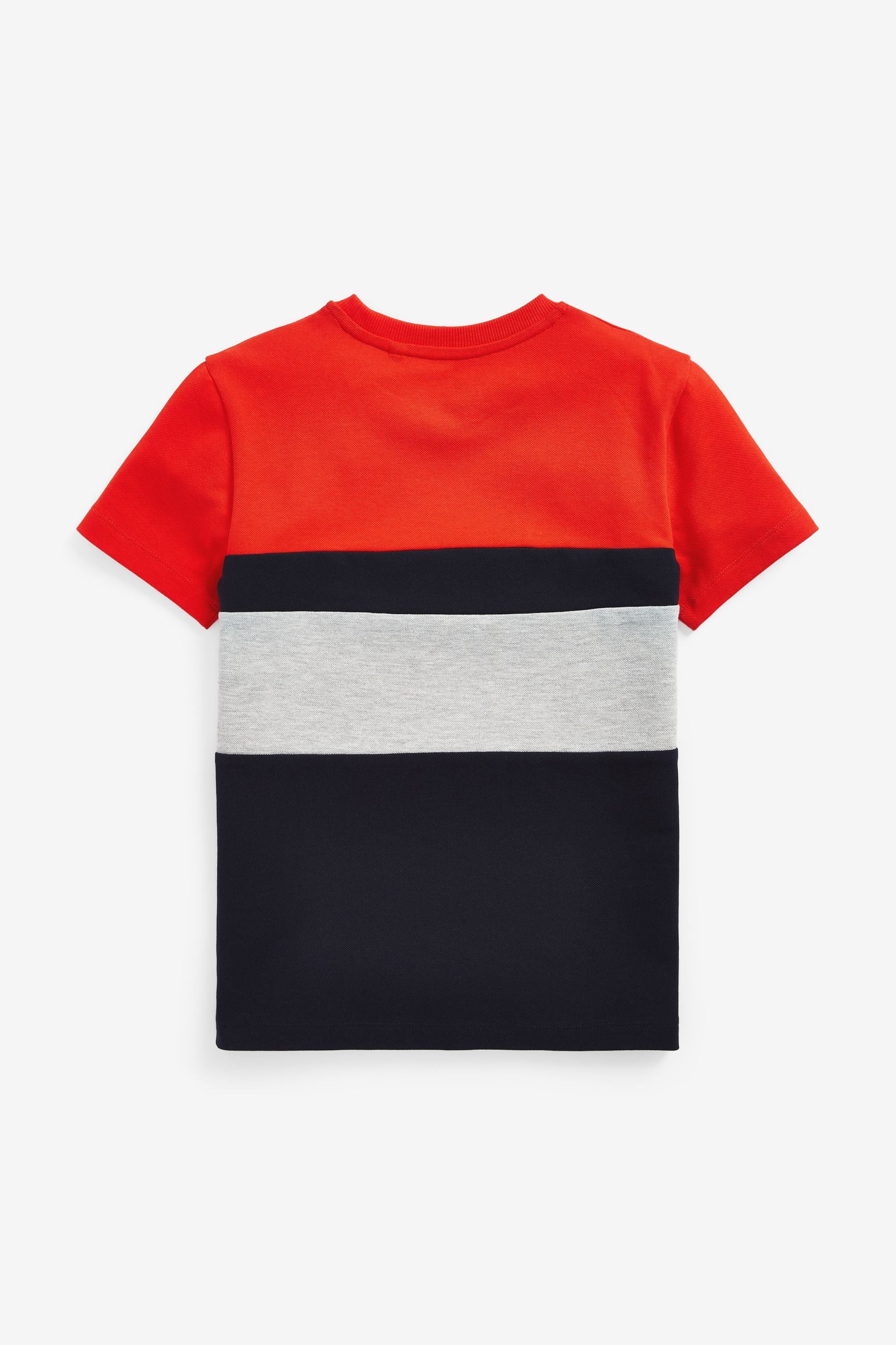 Red/Navy Blue 3 Pack Short Sleeve Colourblock T-Shirts (3-16yrs)