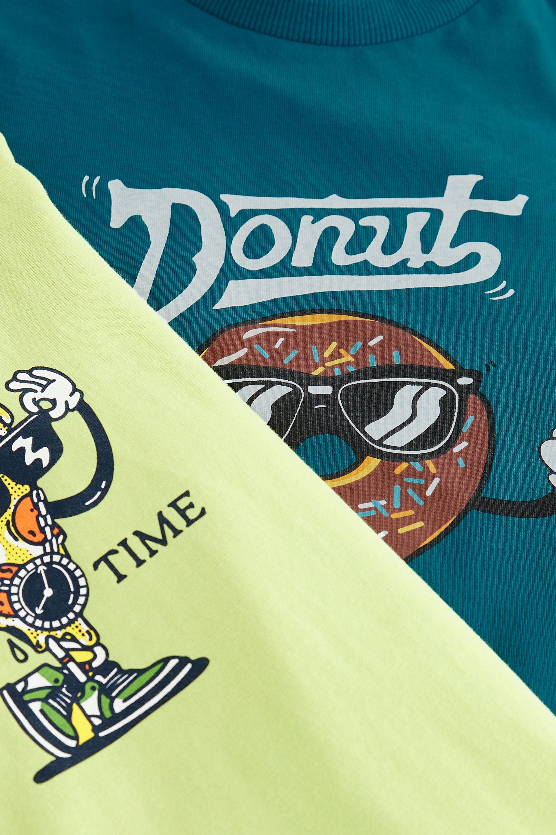 Retro Pizza And Donut 2 Pack Short Sleeve T-Shirts (3-16yrs)