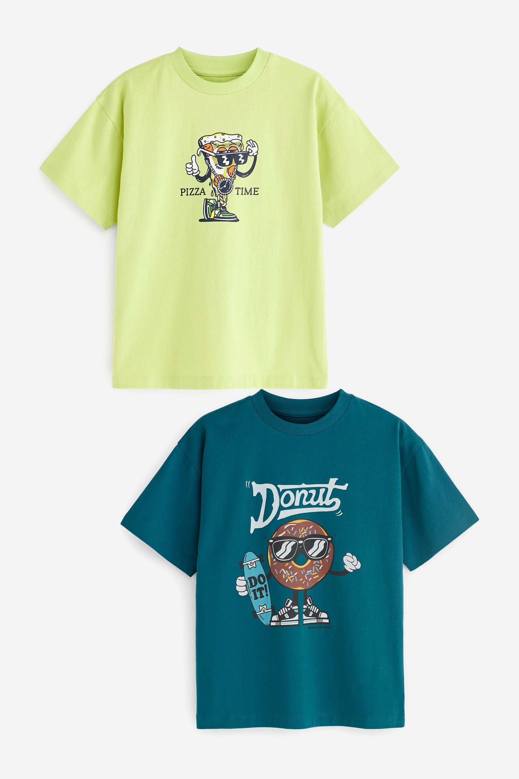 Retro Pizza And Donut 2 Pack Short Sleeve T-Shirts (3-16yrs)