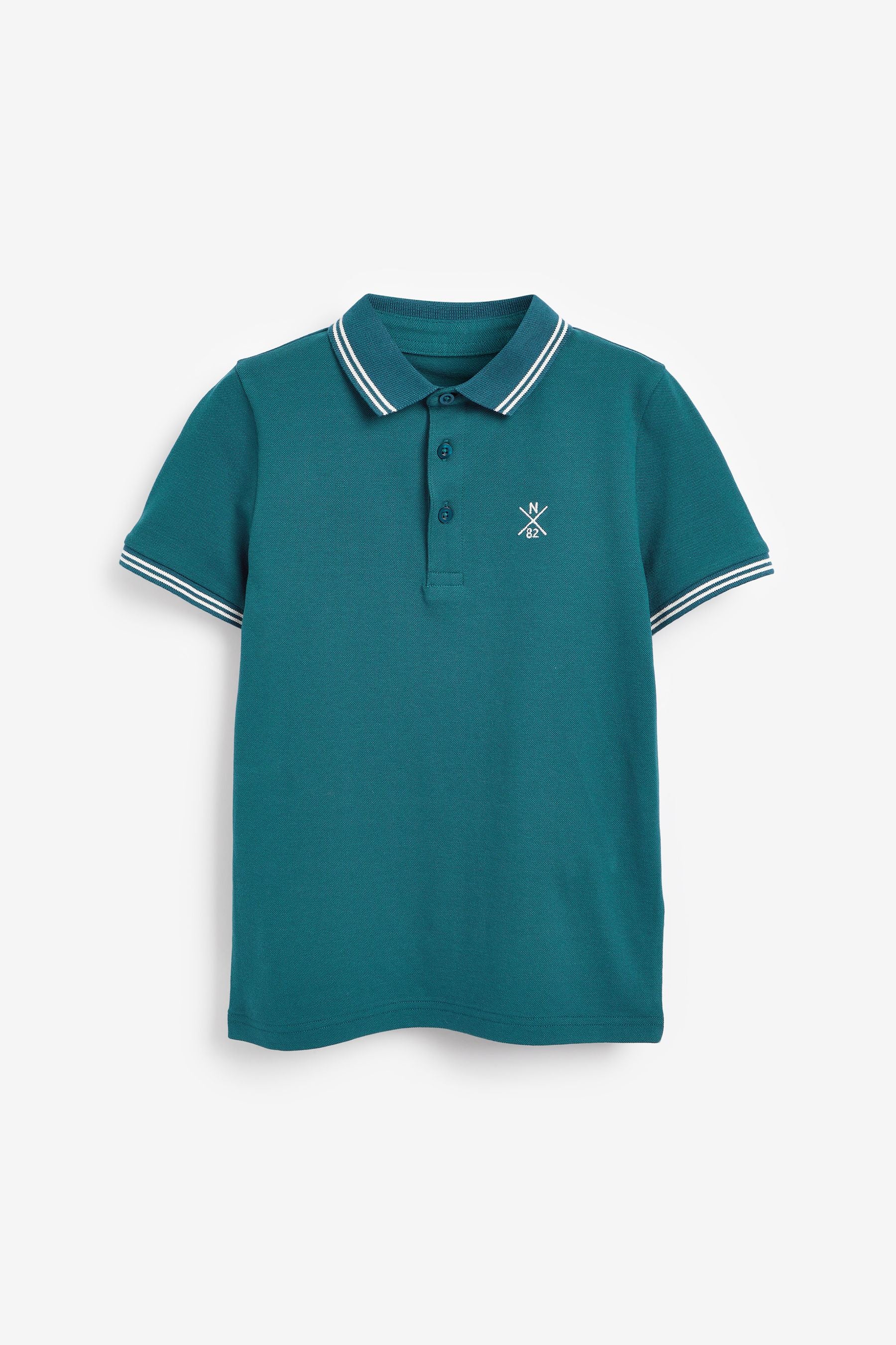 Teal Blue Short Sleeve Polo Shirt (3-16yrs)