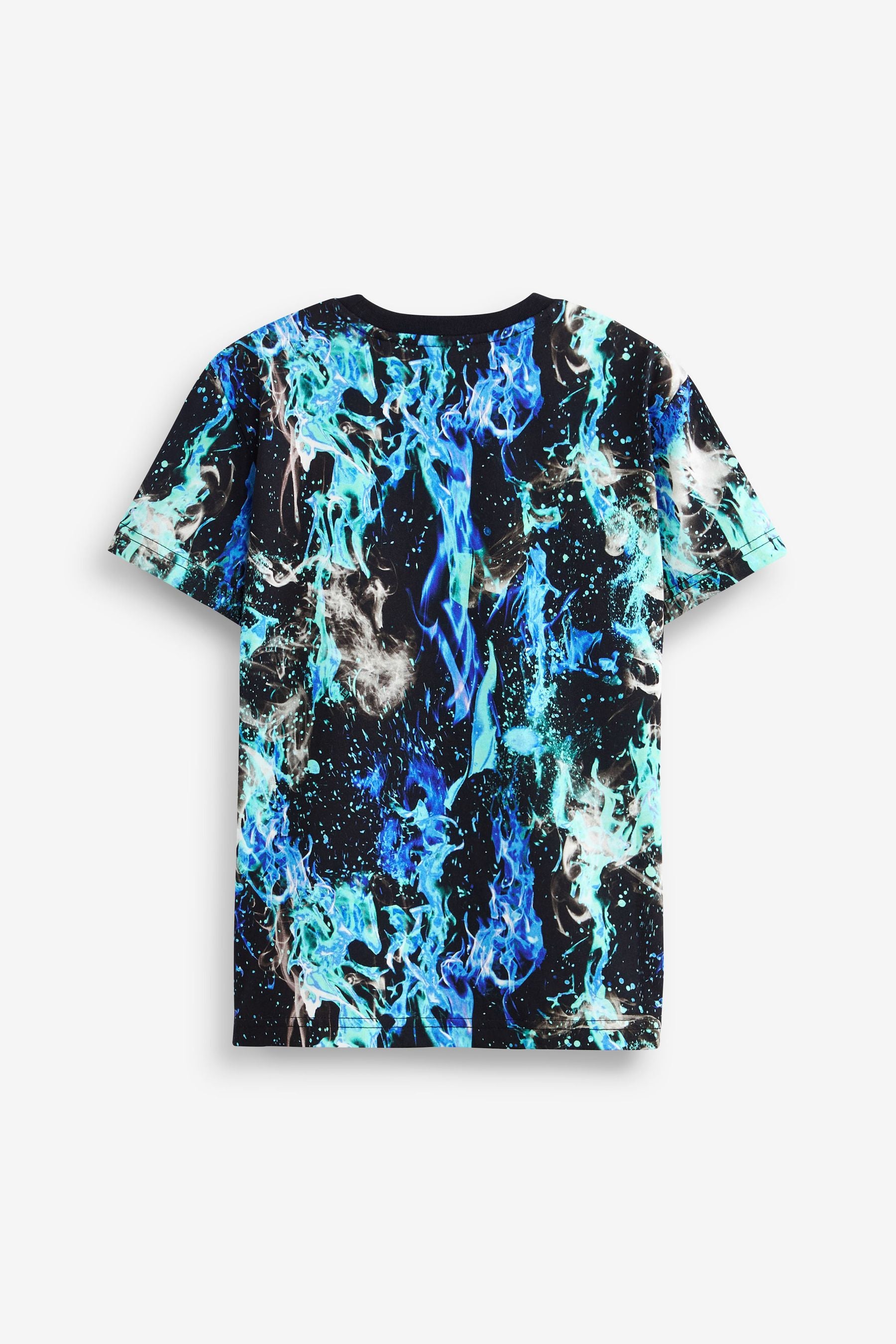 Blue Flames All Over Print T-Shirt (3-16yrs)