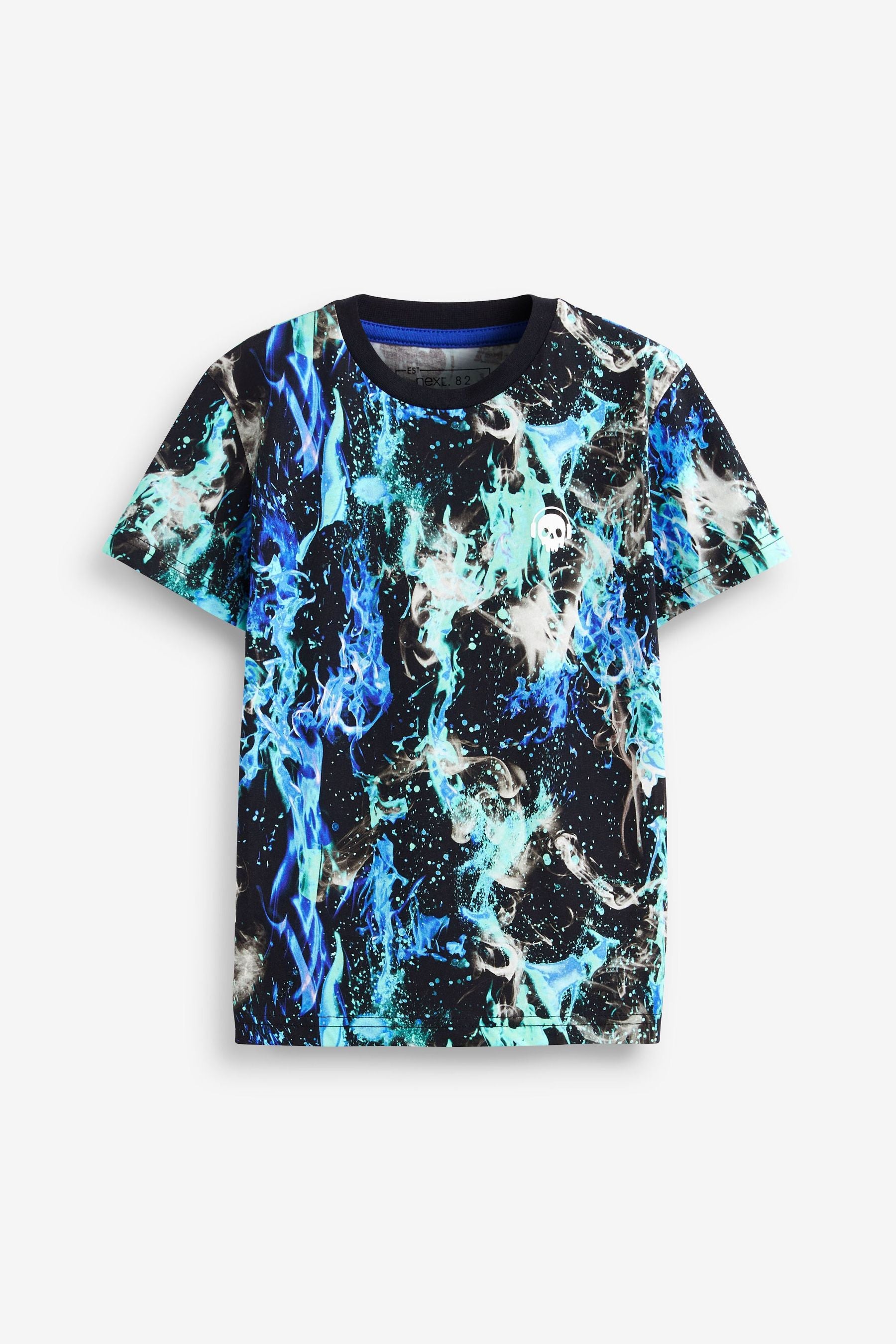 Blue Flames All Over Print T-Shirt (3-16yrs)