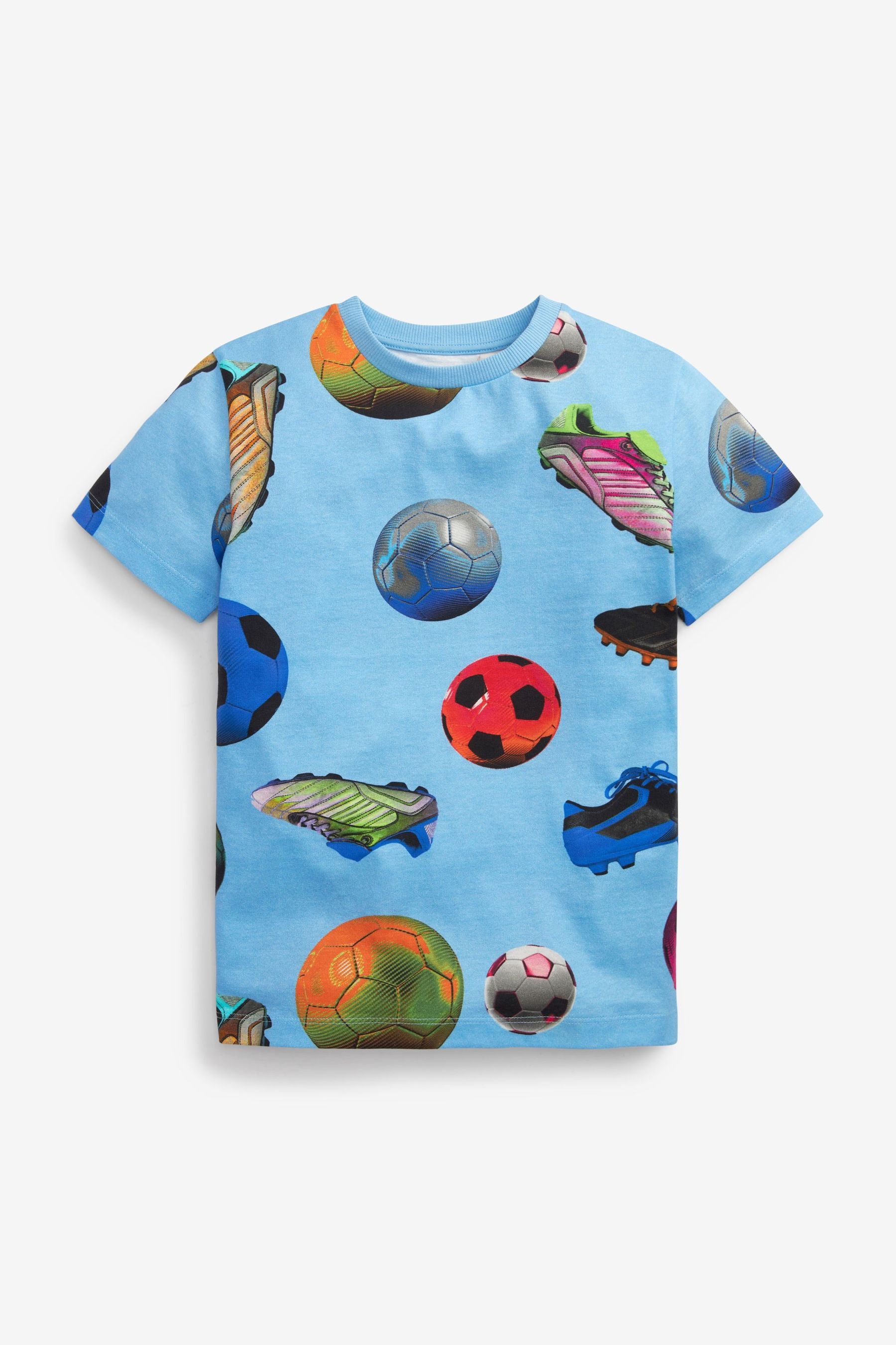 Blue Football T-Shirt (3-14yrs)