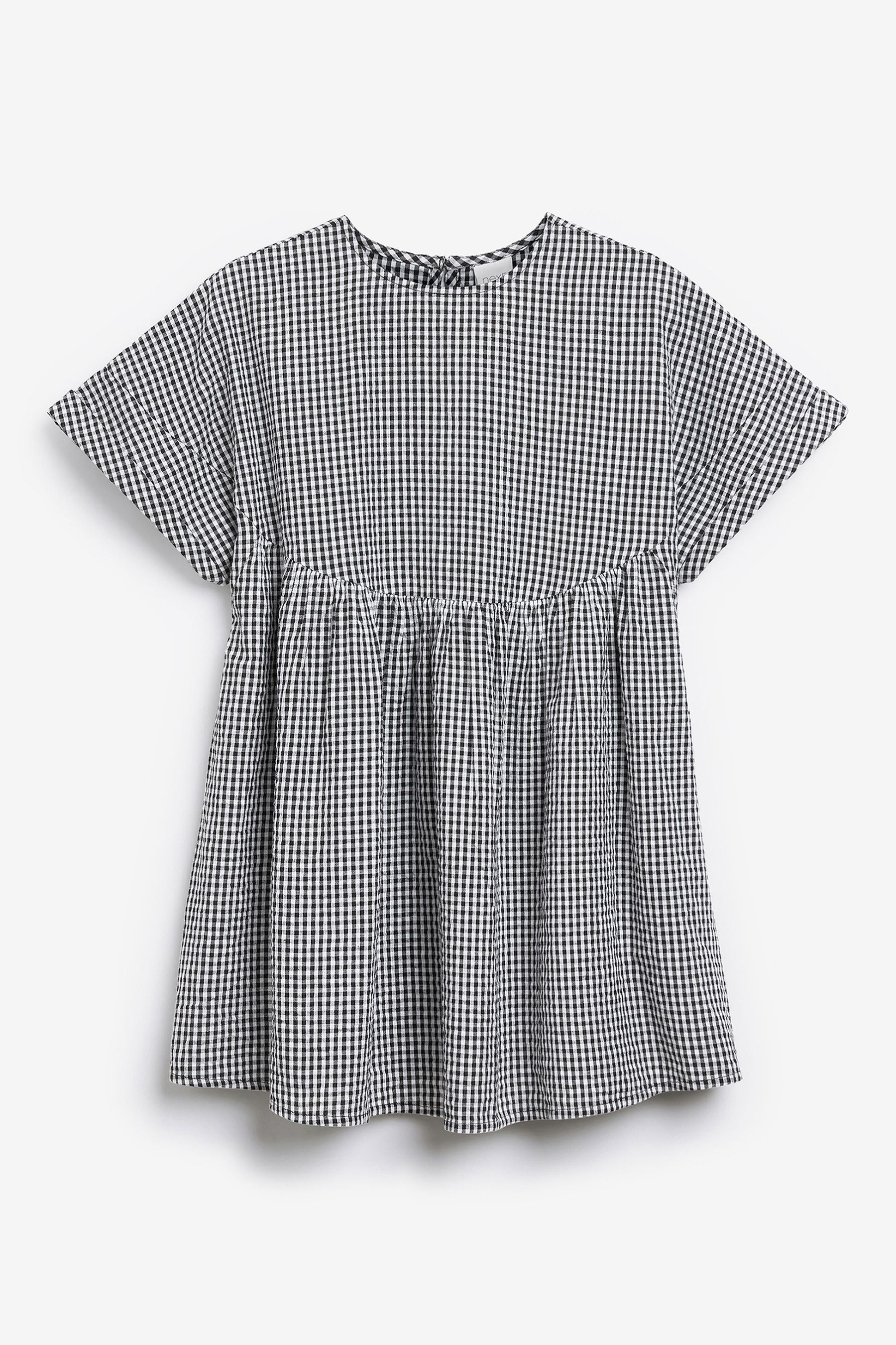 Black Gingham Oversized Cotton Dress (3-16yrs)