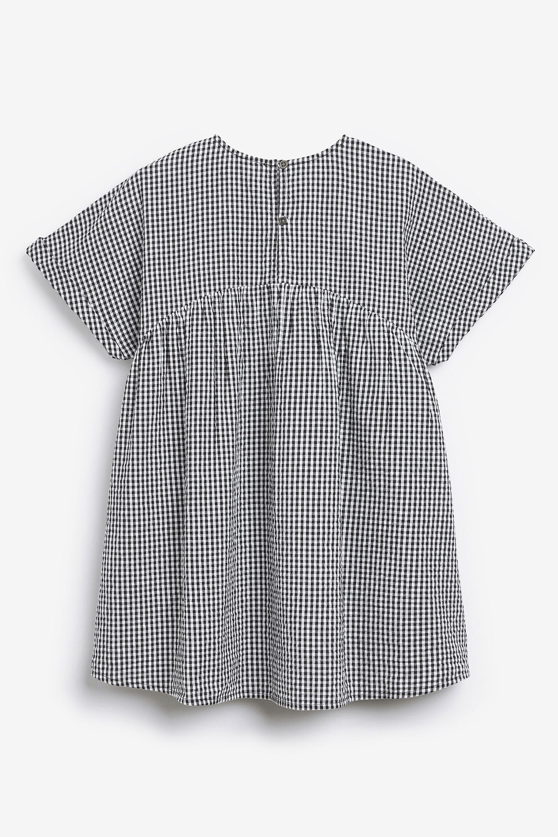 Black Gingham Oversized Cotton Dress (3-16yrs)