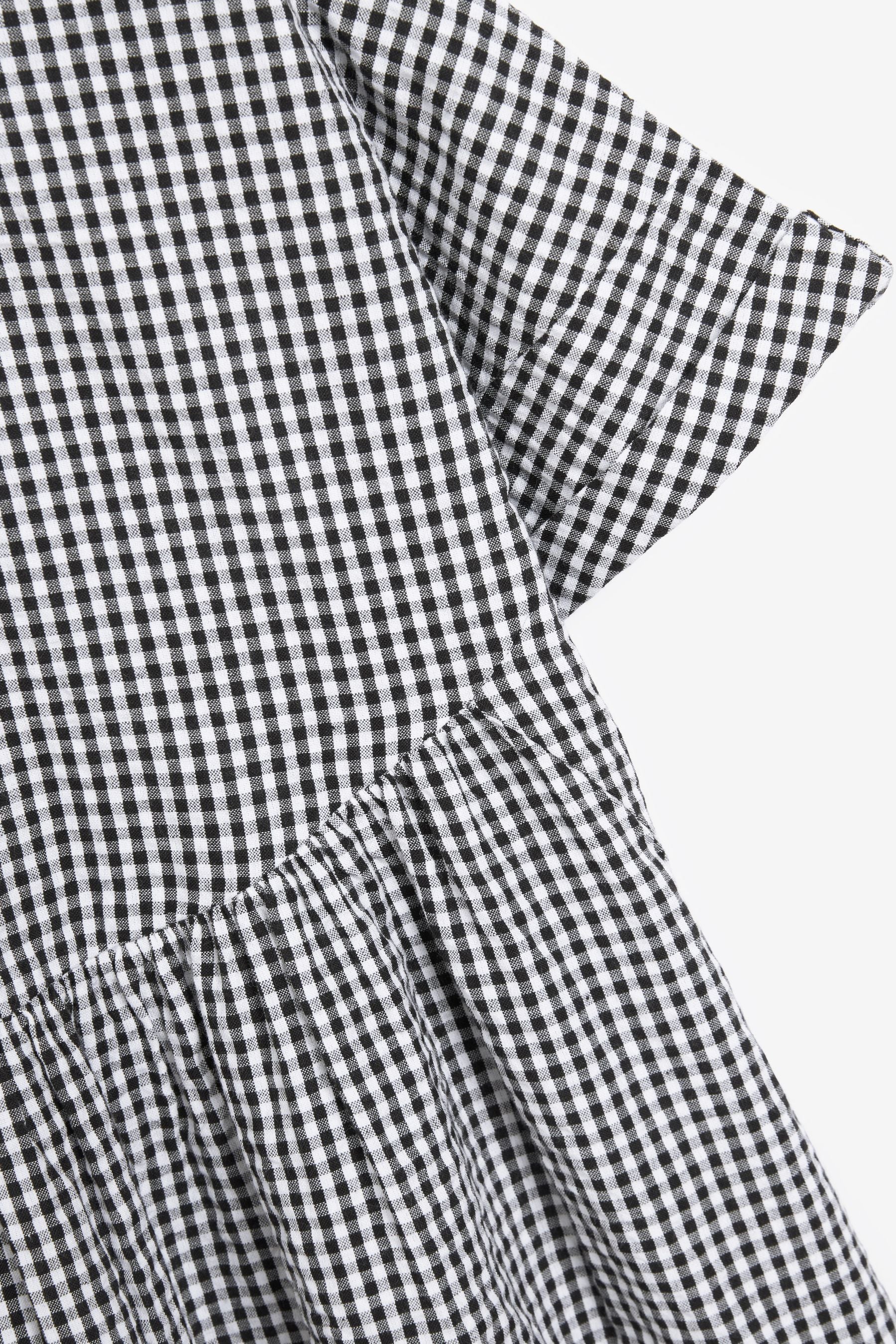 Black Gingham Oversized Cotton Dress (3-16yrs)