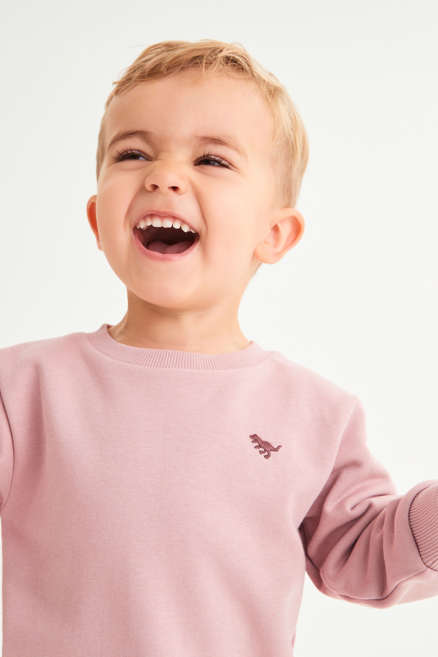 Pink Tonal Jersey Sweatshirt And Joggers Set (3mths-7yrs)