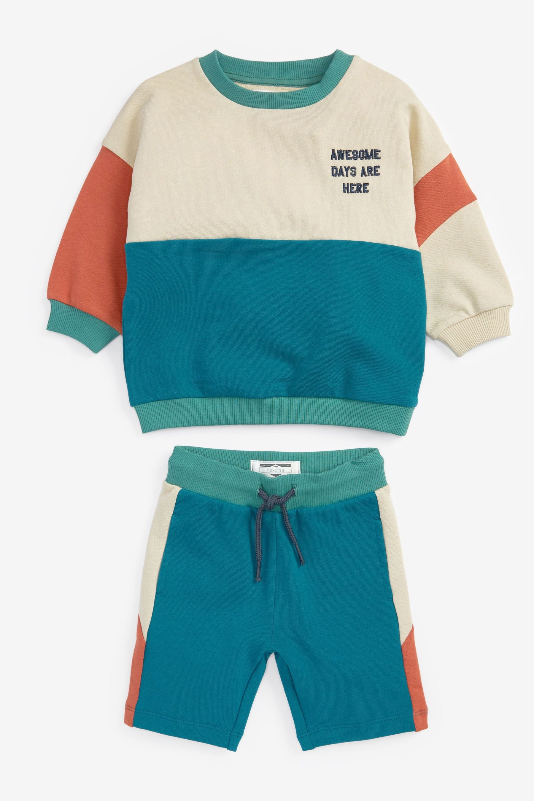 Multi Colourblock Jersey Sweatshirt & Short Set (3mths-7yrs)