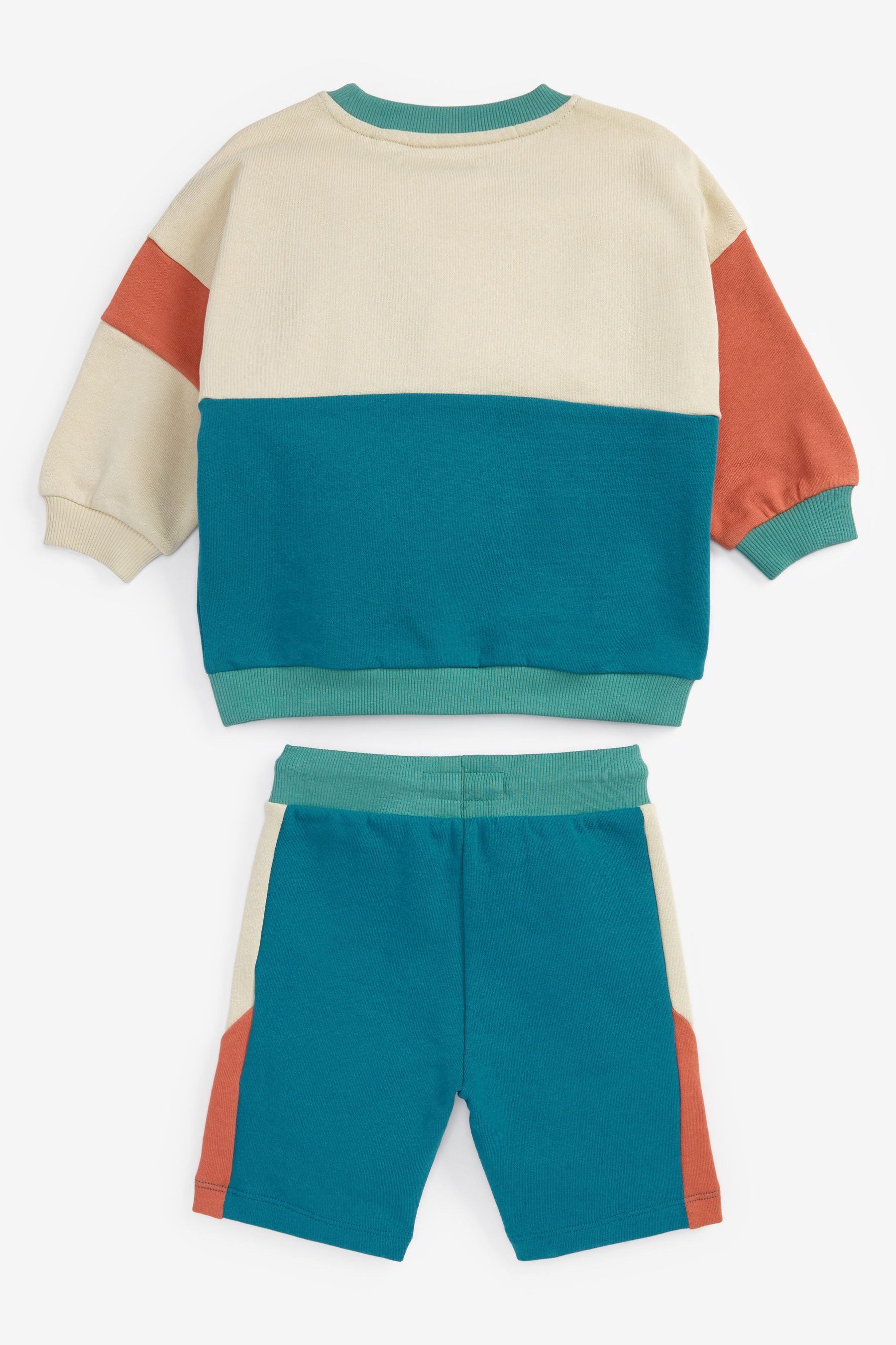 Multi Colourblock Jersey Sweatshirt & Short Set (3mths-7yrs)