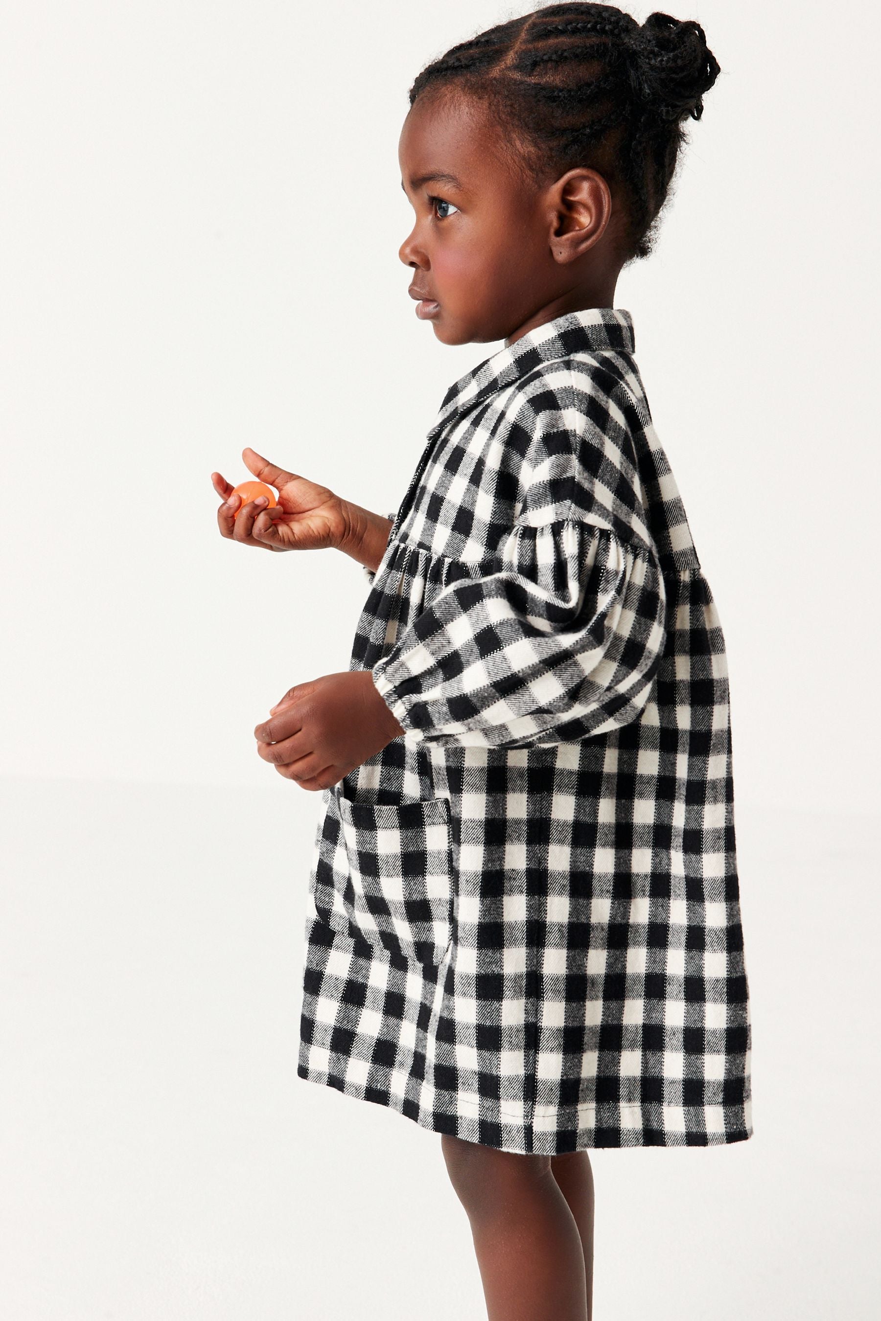 Black Gingham Cotton Shirt Dress (3mths-8yrs)