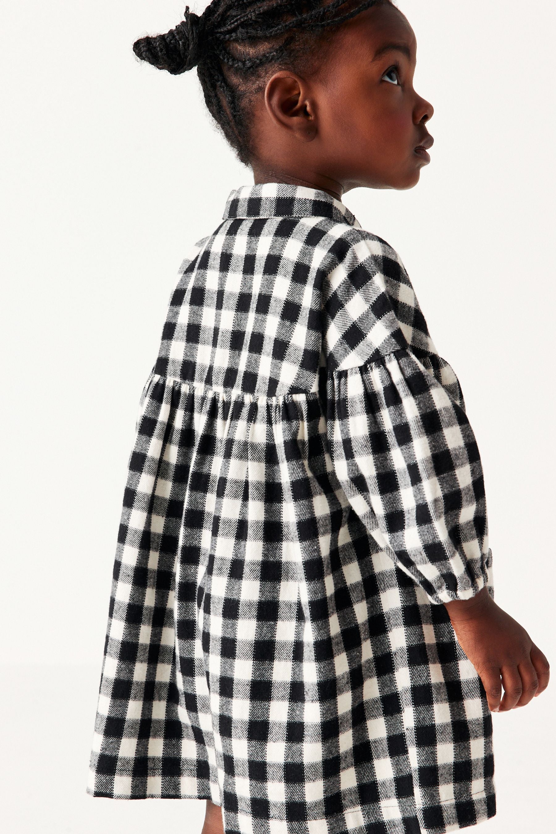 Black Gingham Cotton Shirt Dress (3mths-8yrs)