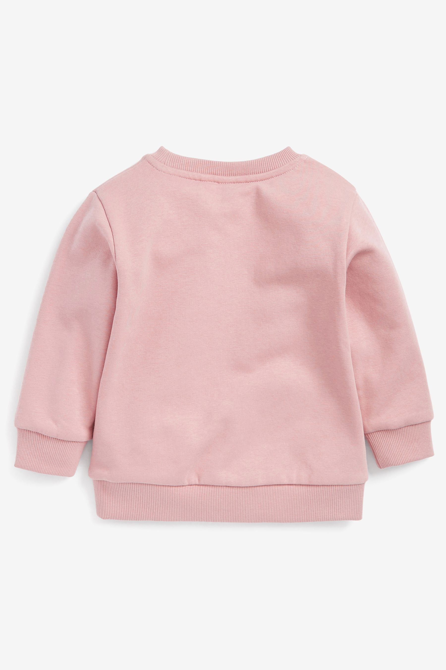 Pink Tonal Jersey Sweatshirt And Joggers Set (3mths-7yrs)