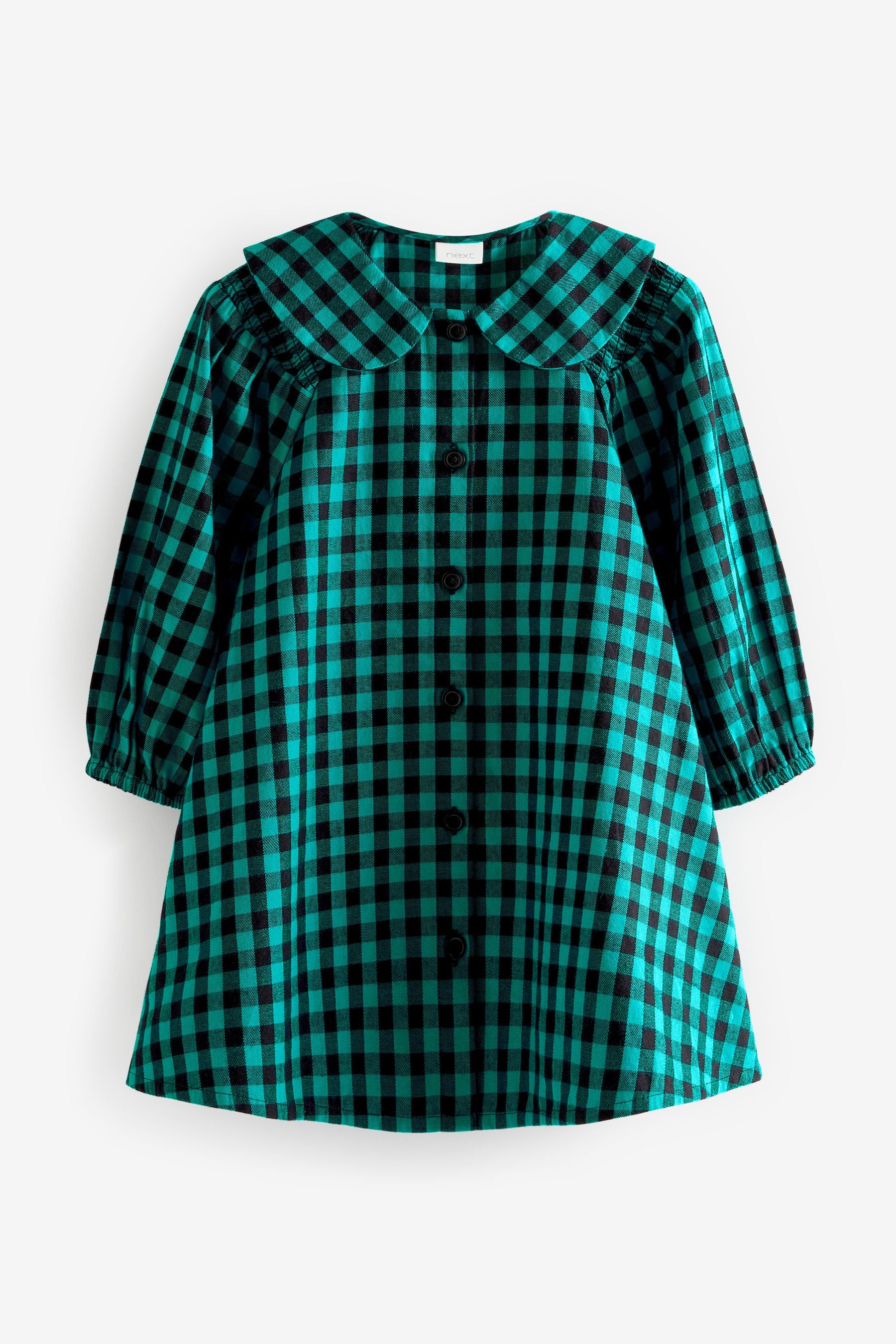 Teal Green Gingham Collar Dress (3mths-7yrs)