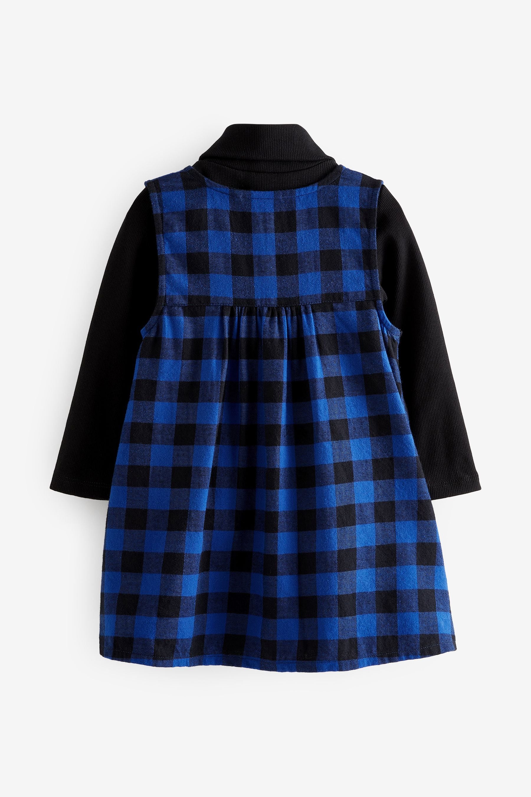 Cobalt Blue/Black Check Dress And Top Set (3mths-7yrs)