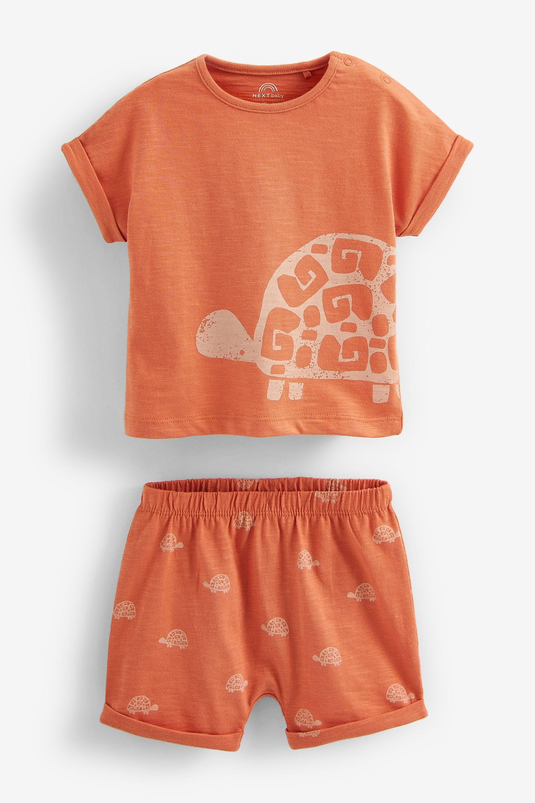 Green/Yellow Safari Baby T-Shirts And Shorts 6 Piece Set