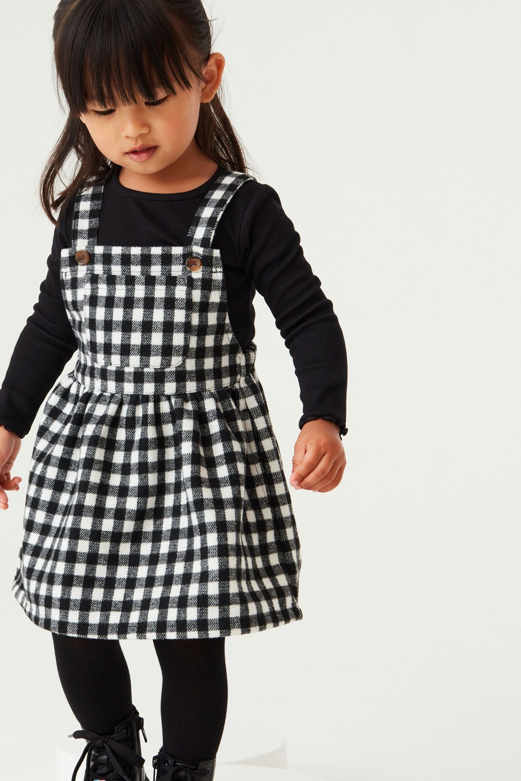 Black Nxt Check Pinafore Dress (3mths-8yrs)