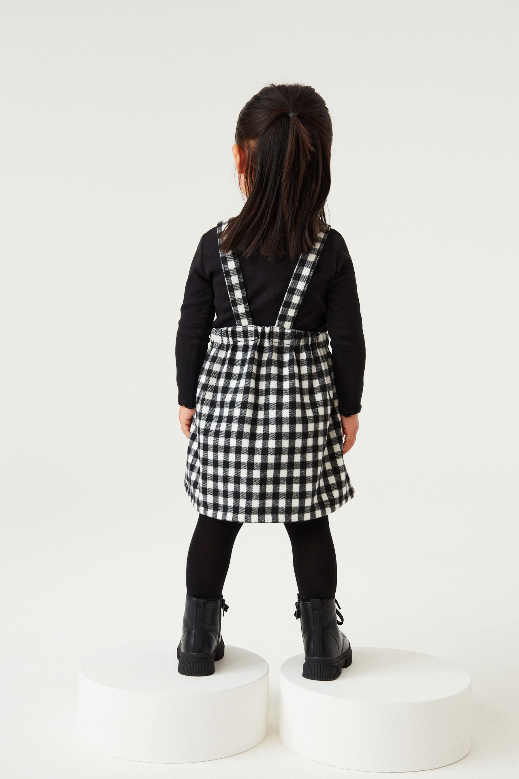 Black Nxt Check Pinafore Dress (3mths-8yrs)