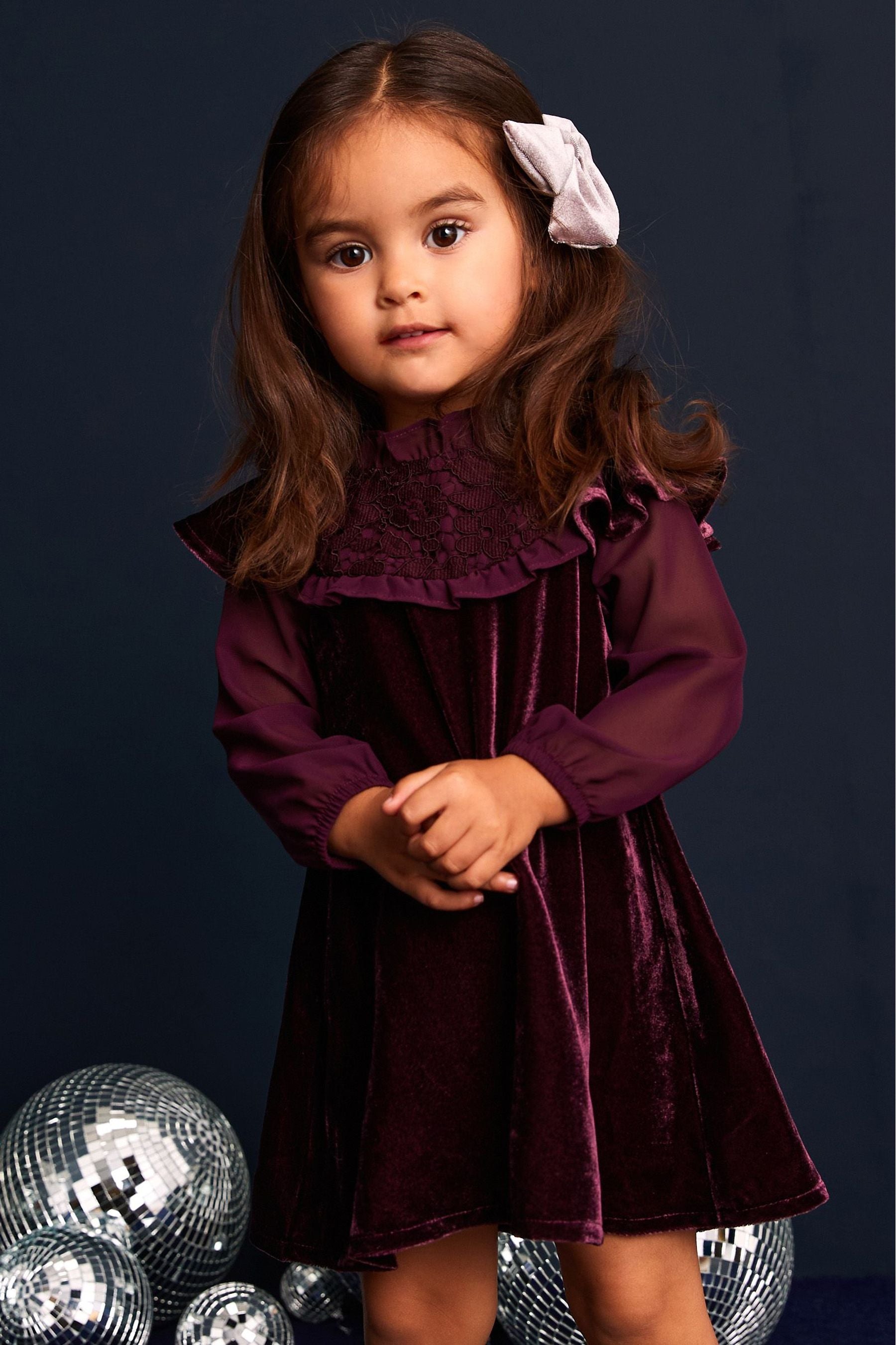 Purple Velvet Party Dress (3mths-8yrs)