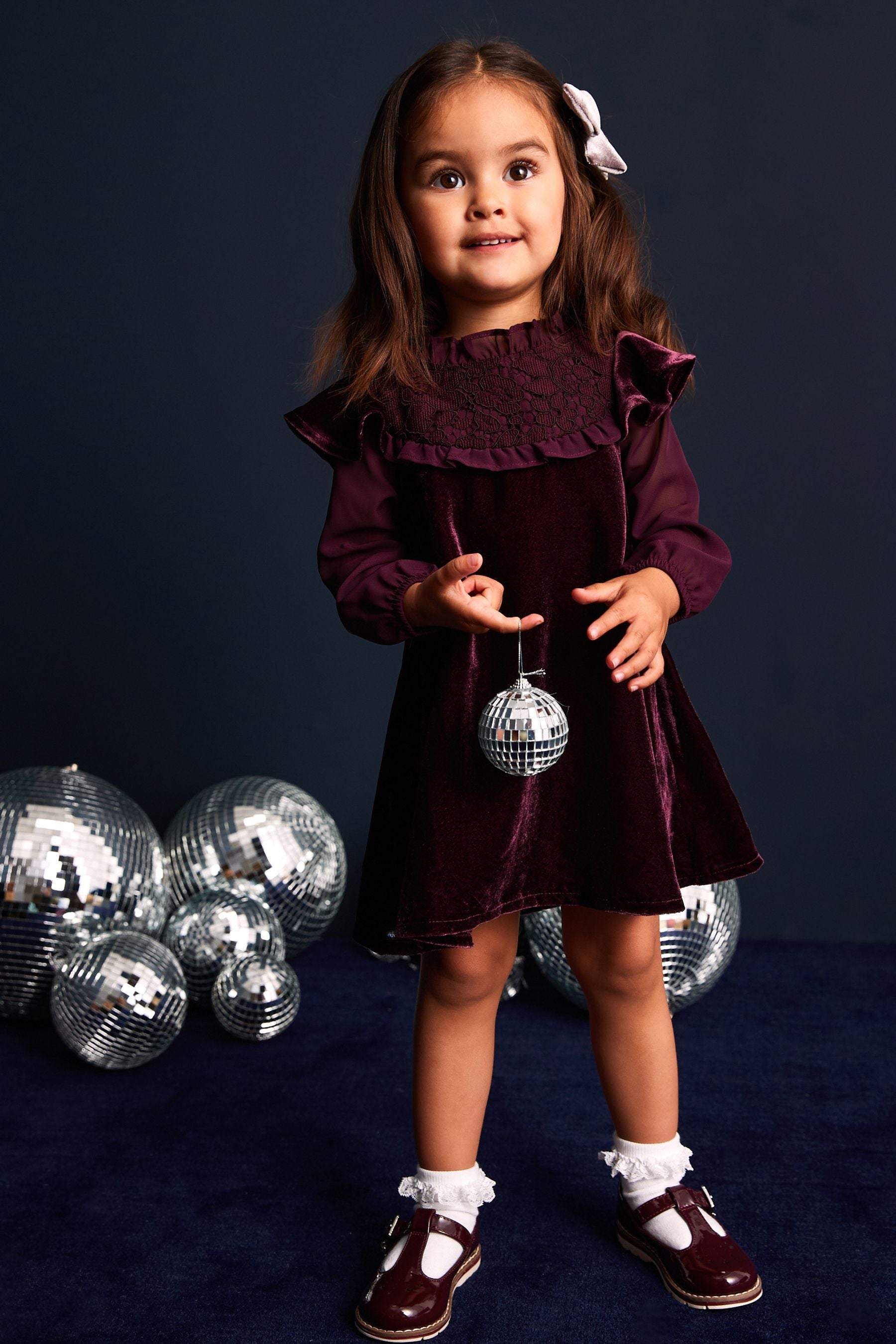 Purple Velvet Party Dress (3mths-8yrs)