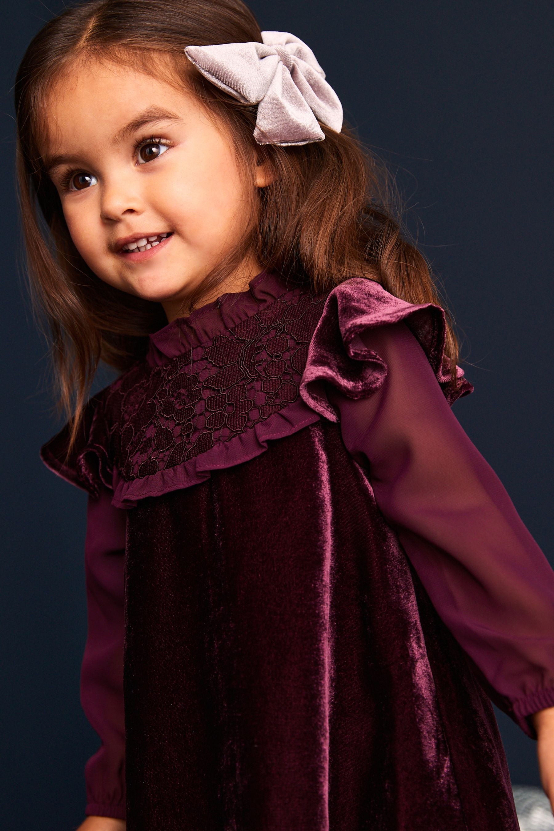 Purple Velvet Party Dress (3mths-8yrs)