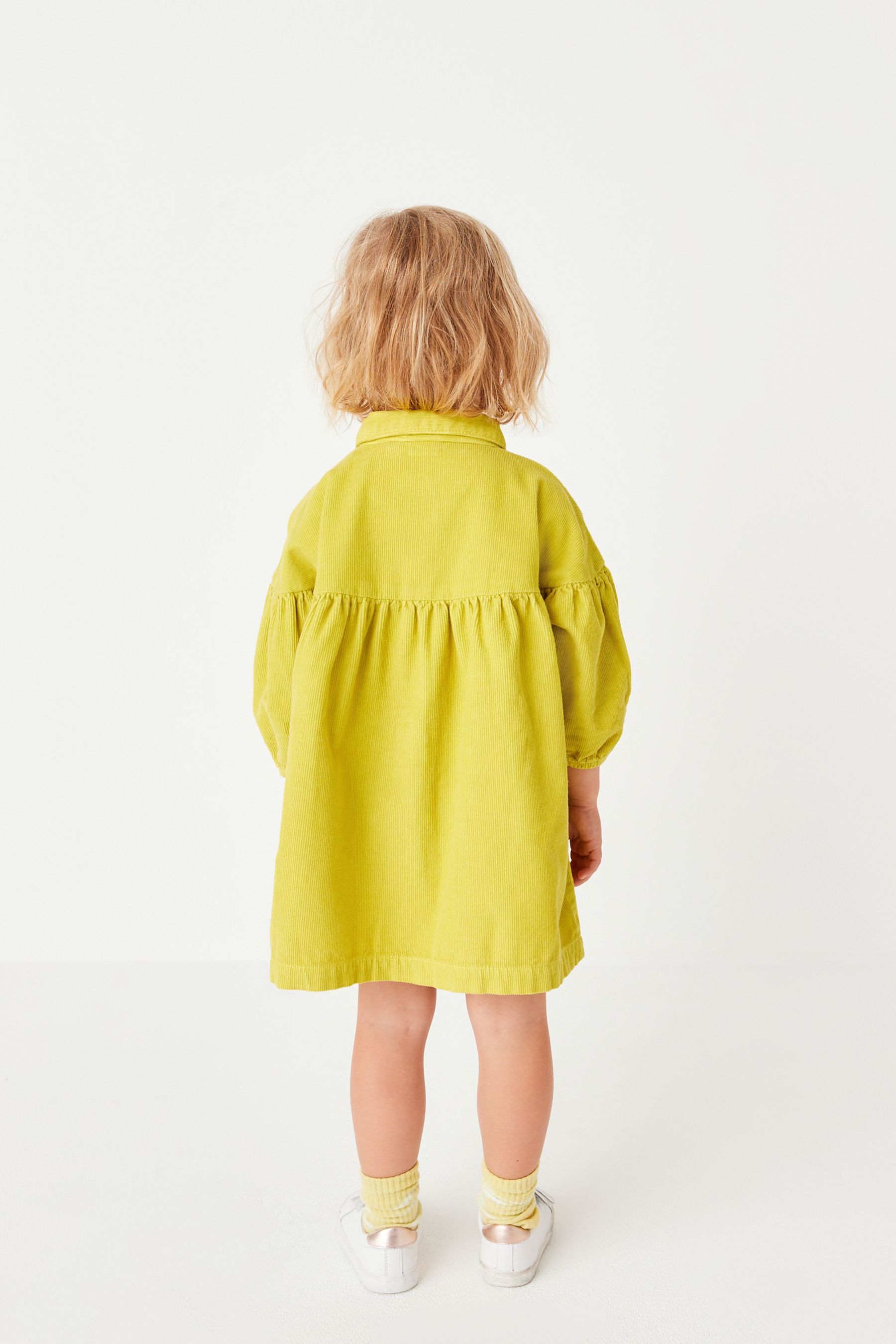 Yellow Cord Cotton Shirt Dress (3mths-8yrs)