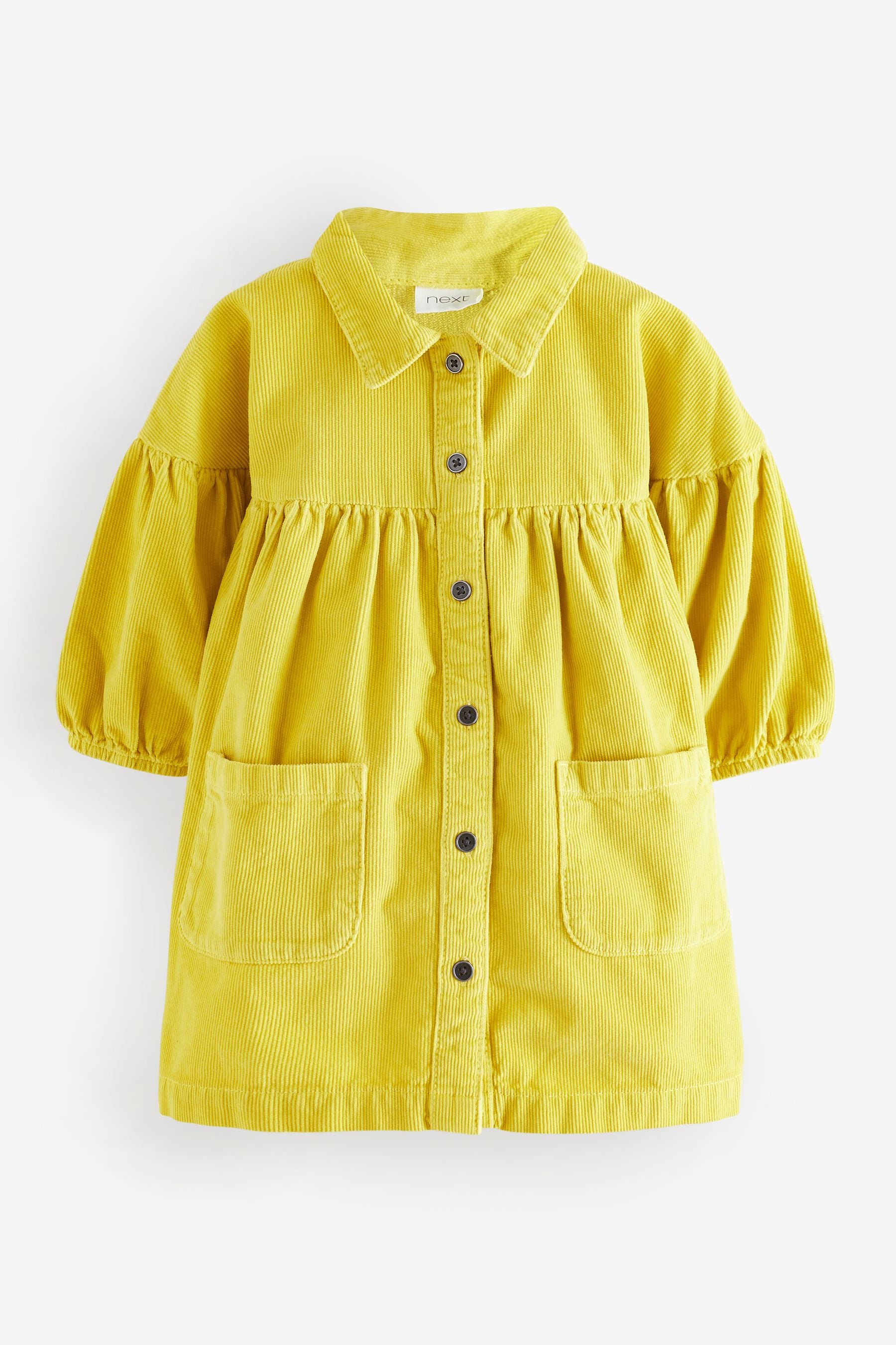 Yellow Cord Cotton Shirt Dress (3mths-8yrs)