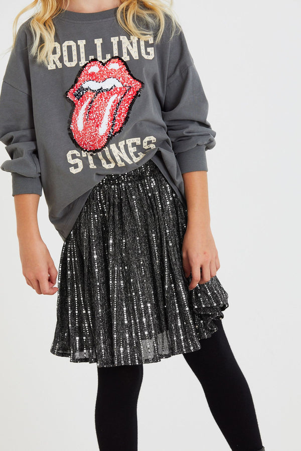 Black/ Silver Sparkle Sequin Skirt (3-16yrs)