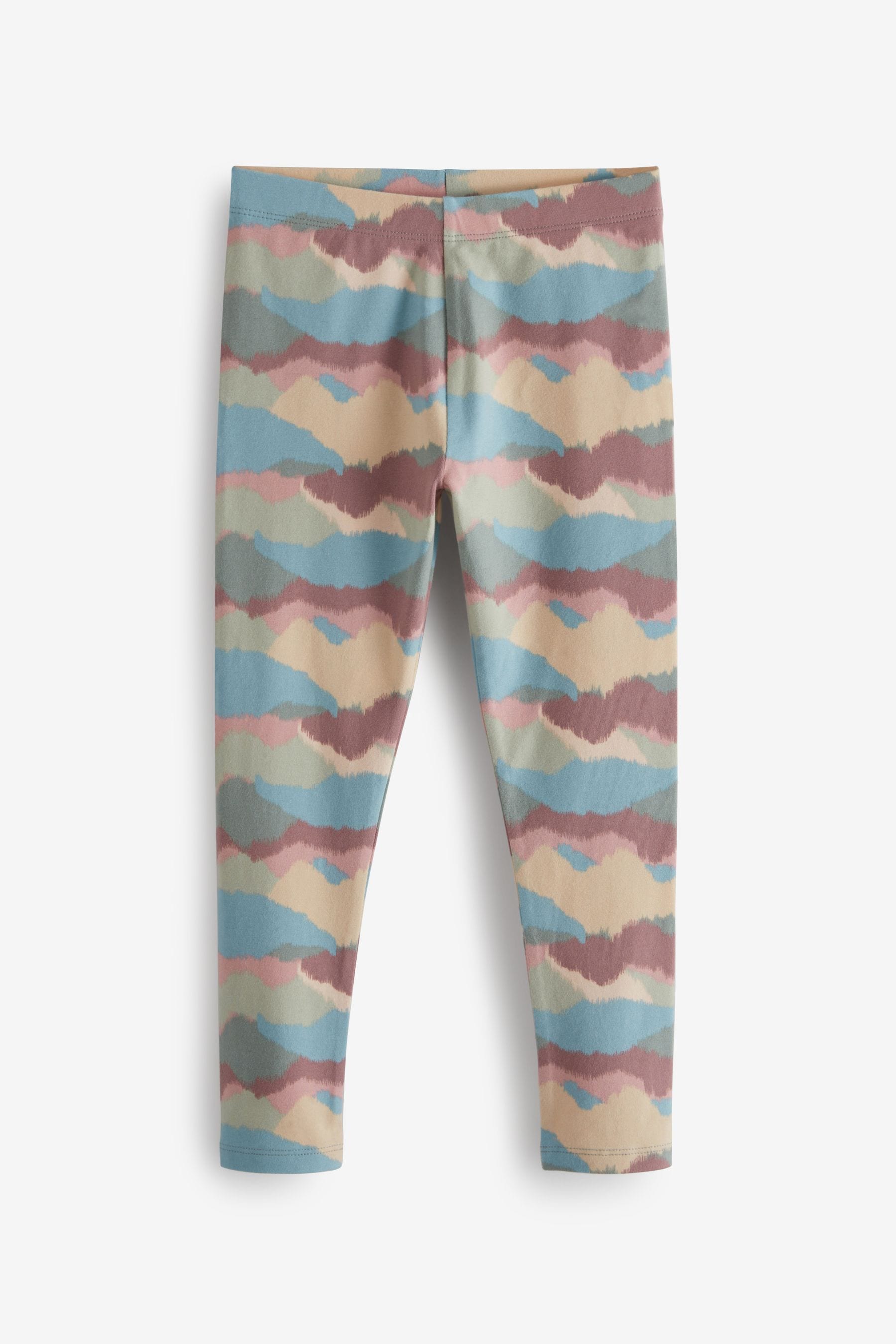 Pink/Mint Green/Animal/Landscape Print 5 Pack Leggings (3-16yrs)