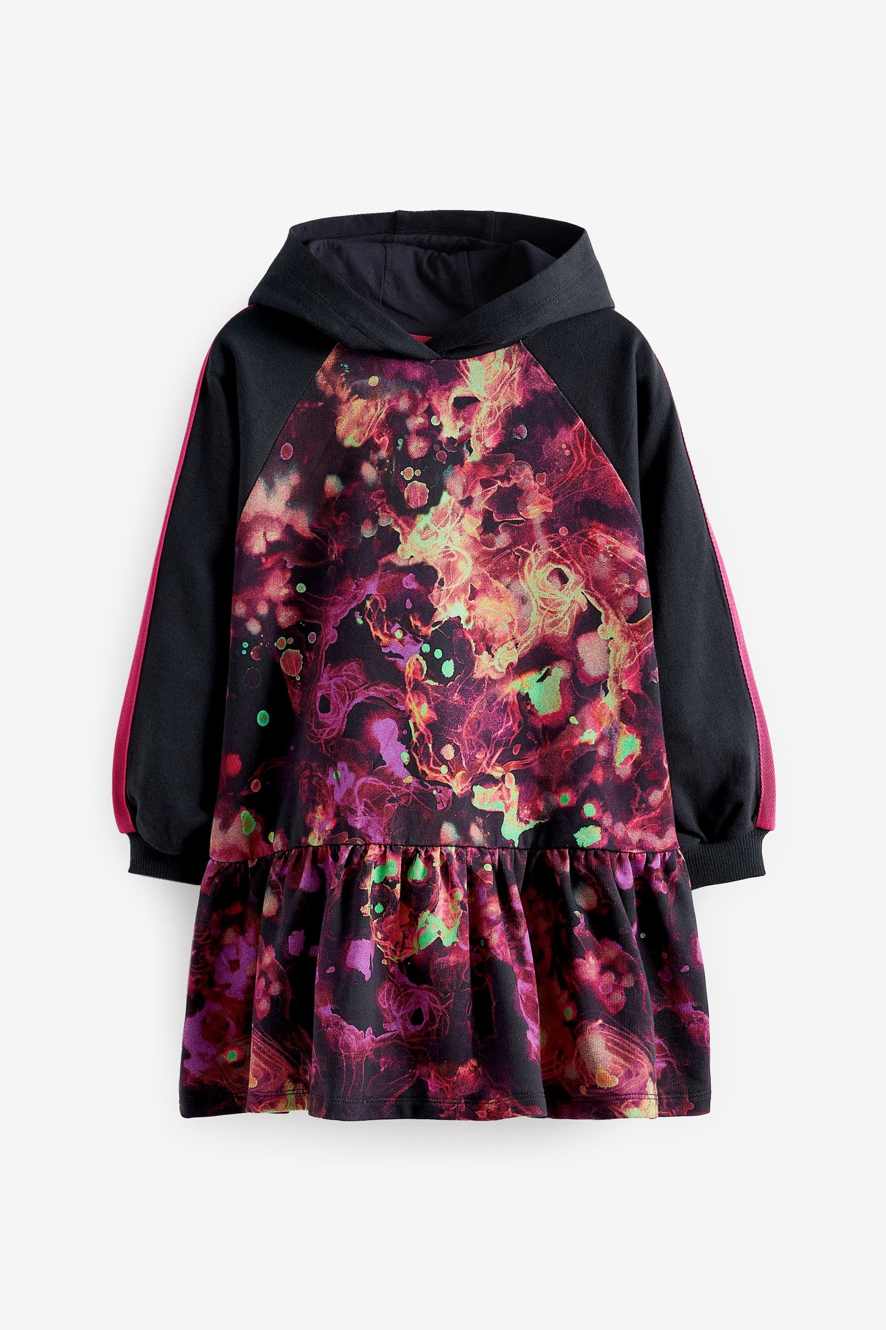 Purple Splat Hooded Jumper Dress (3-16yrs)