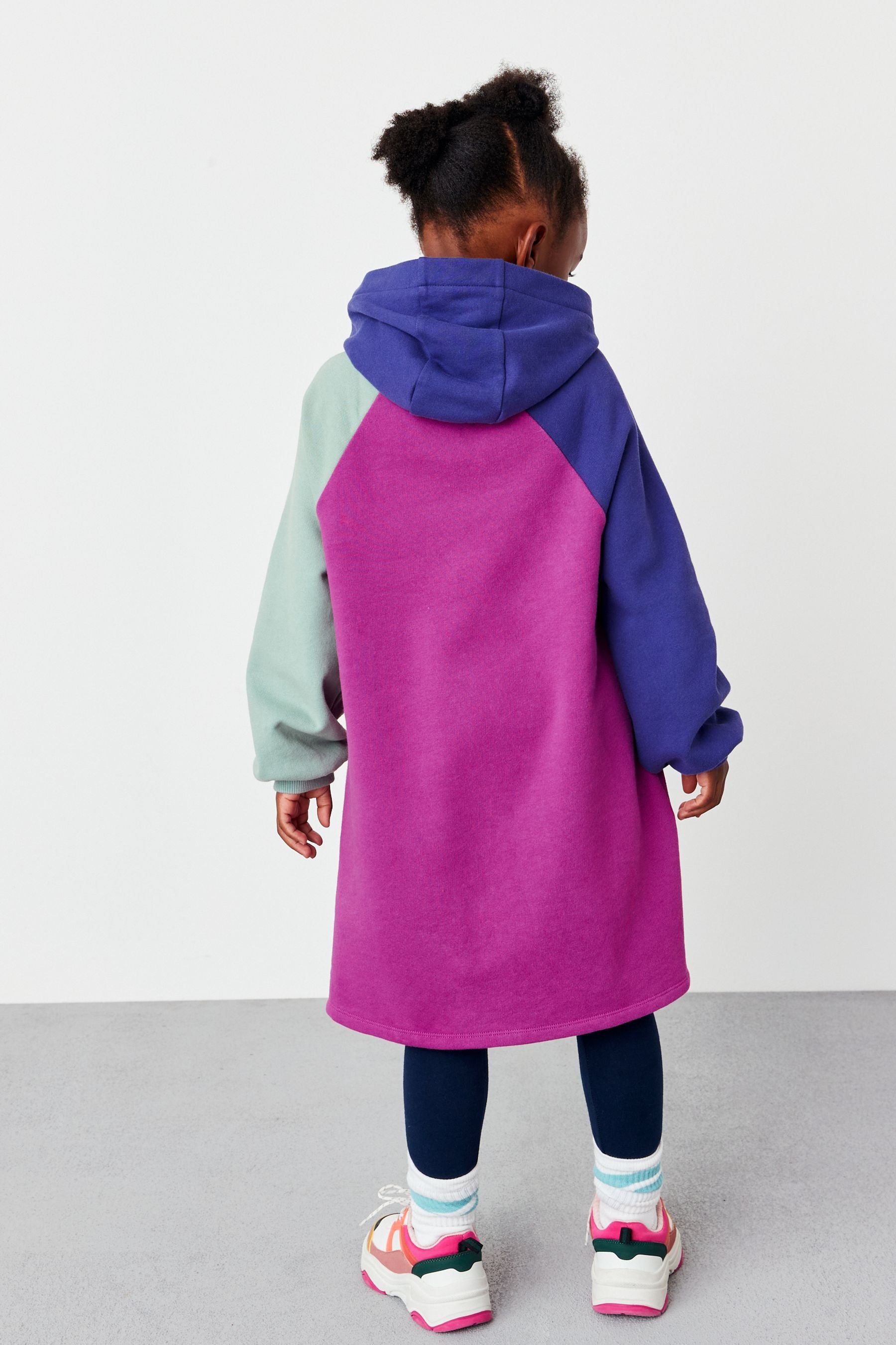 Varsity Colourblock Hooded Jumper Dress (3-16yrs)