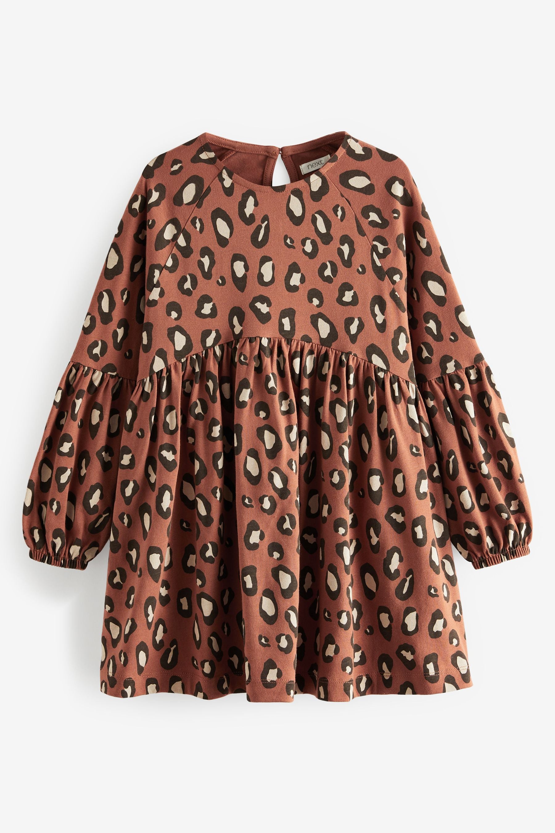 Animal Print Long Sleeve Dress (3-16yrs)