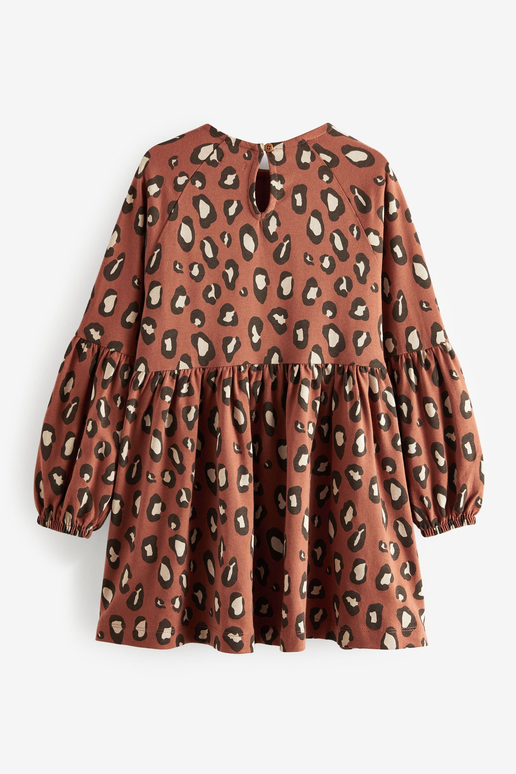 Animal Print Long Sleeve Dress (3-16yrs)