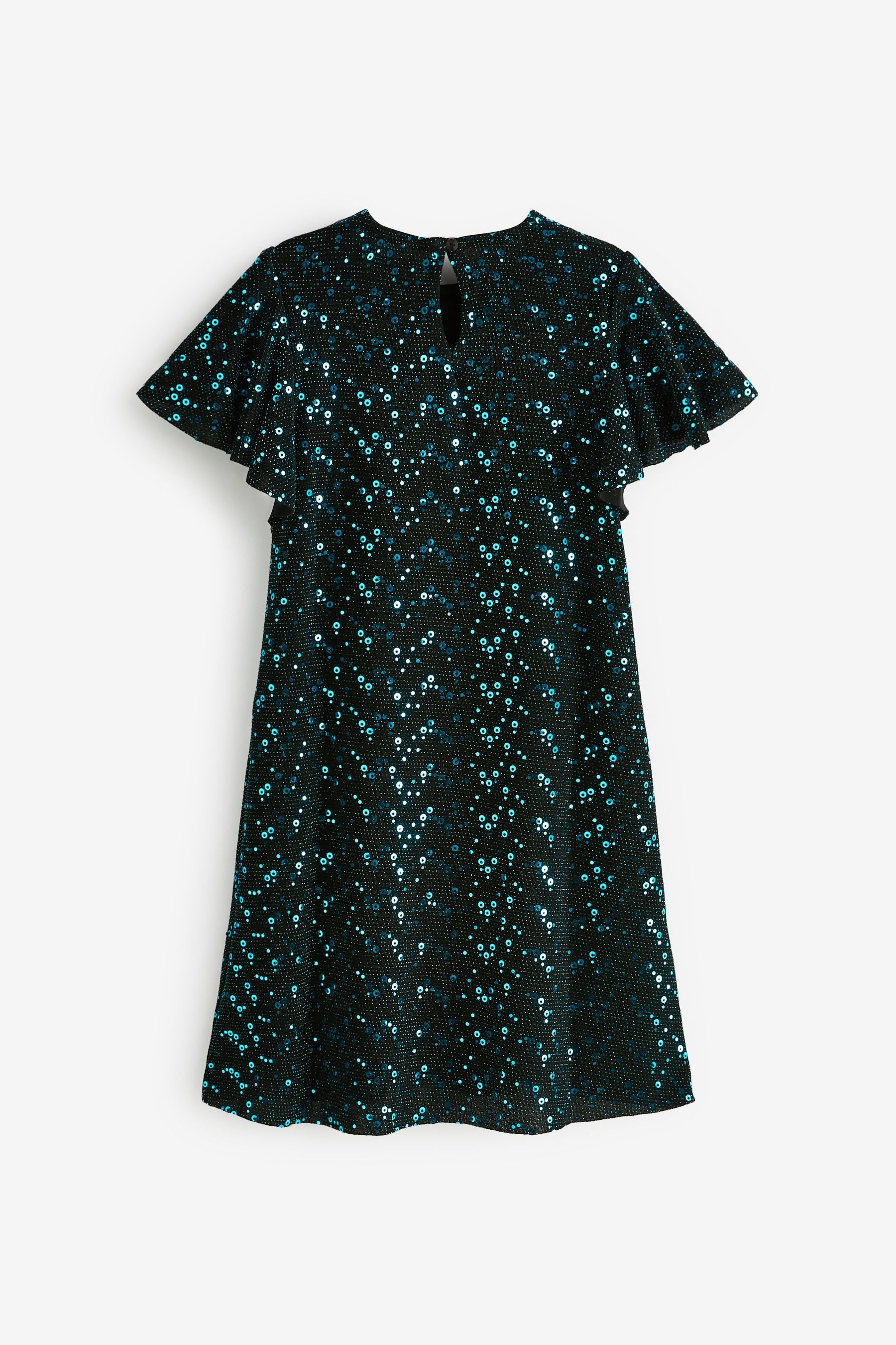 Teal Green Nxt Sparkle Sequin Embellished Party Dress (3-16yrs)