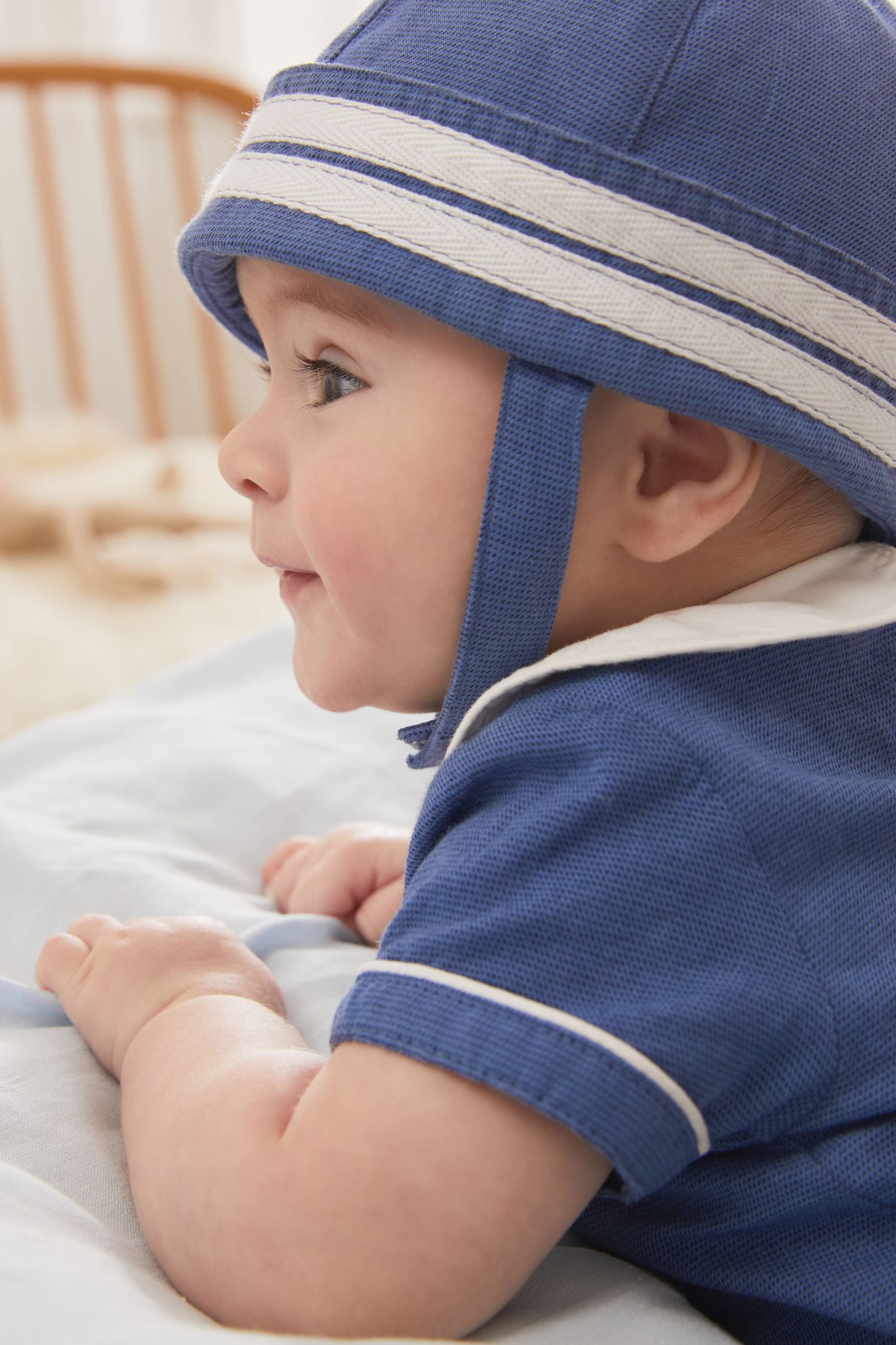 Blue Smart Sailor Baby Romper And Hat Set (0mths-3yrs)