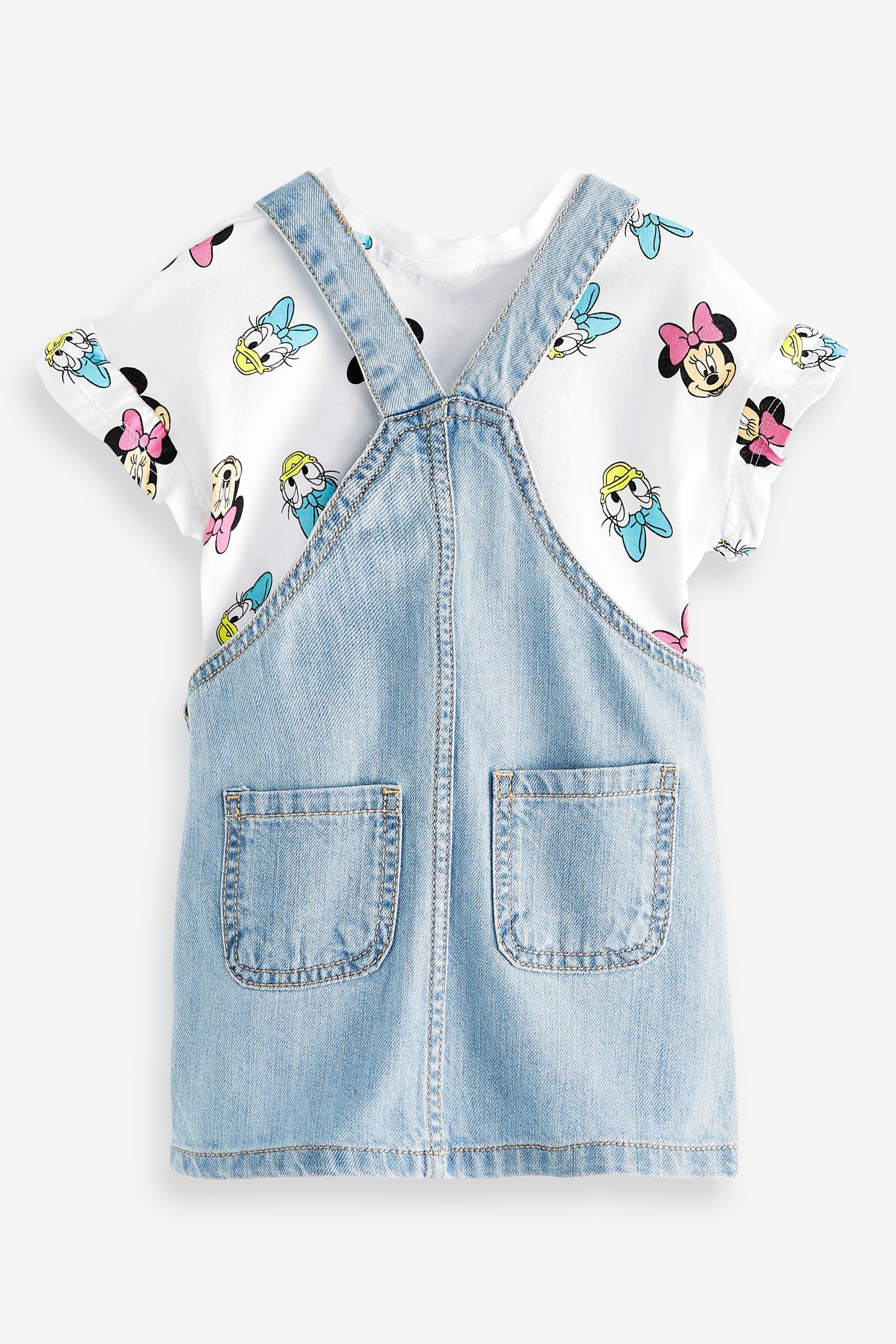 Blue Denim Minnie Mouse And Daisy Duck Pinafore Set (3mths-8yrs)