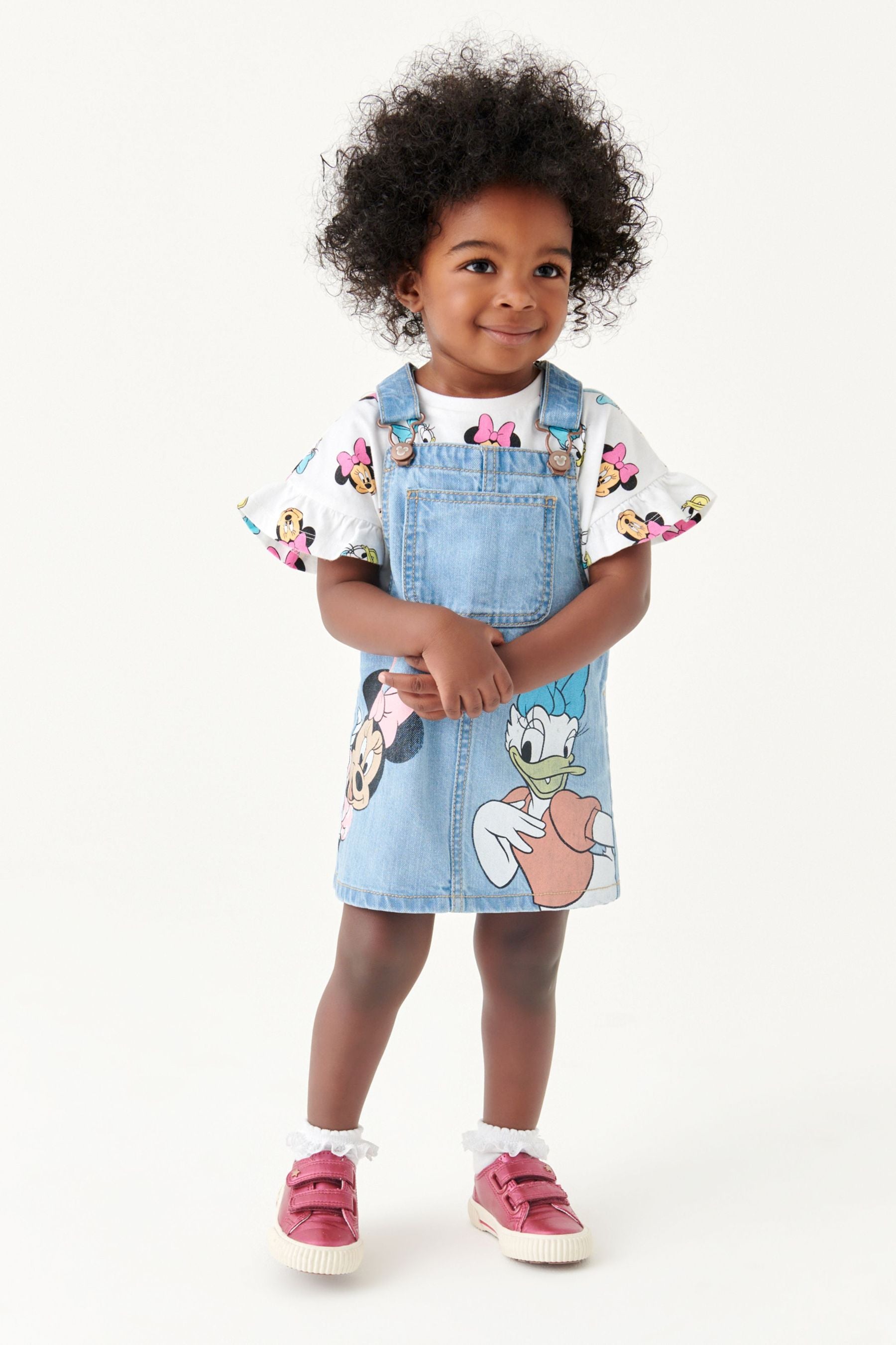 Blue Denim Minnie Mouse And Daisy Duck Pinafore Set (3mths-8yrs)