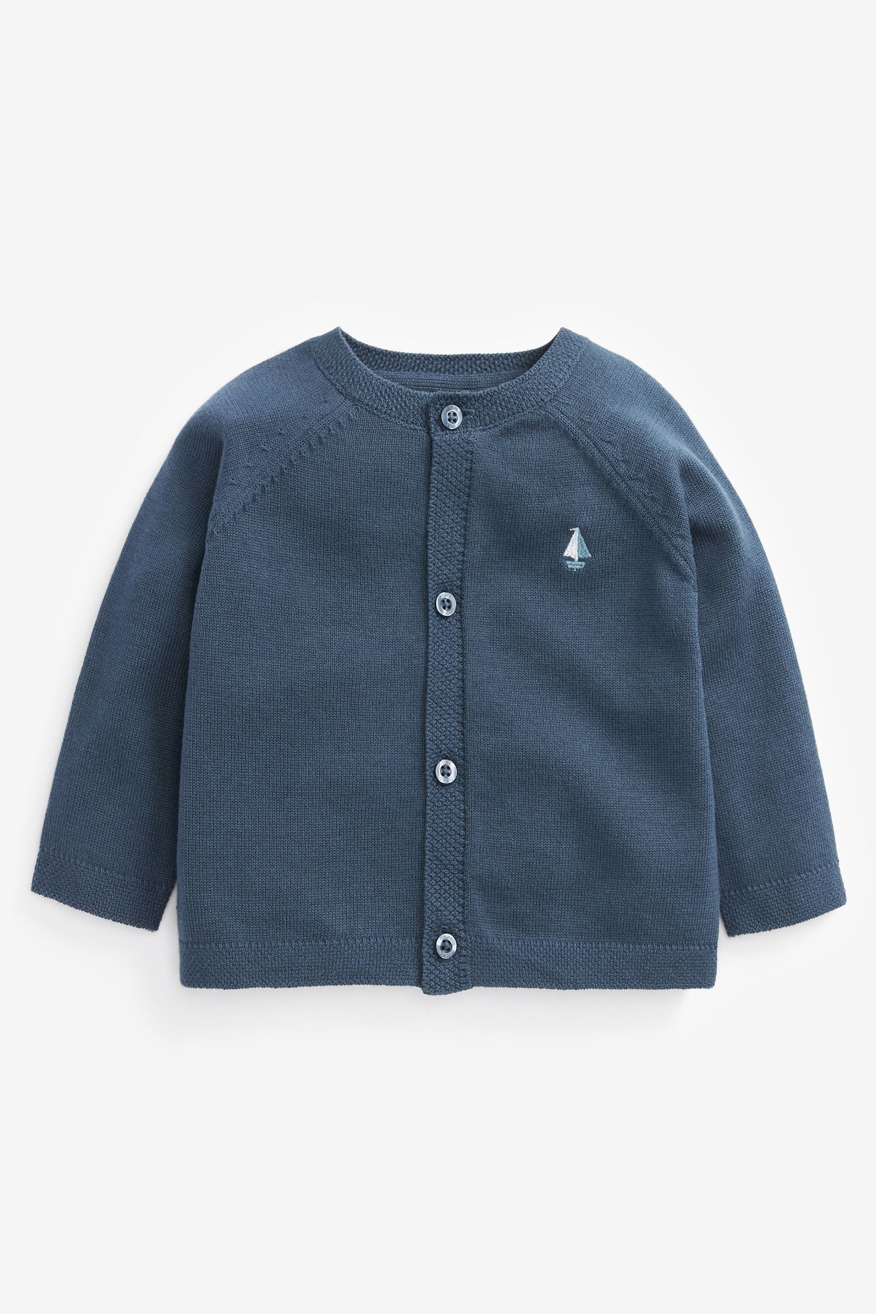 Blue/Navy 2 Pack Baby Lightweight Knitted Cardigans (0mths-3yrs)