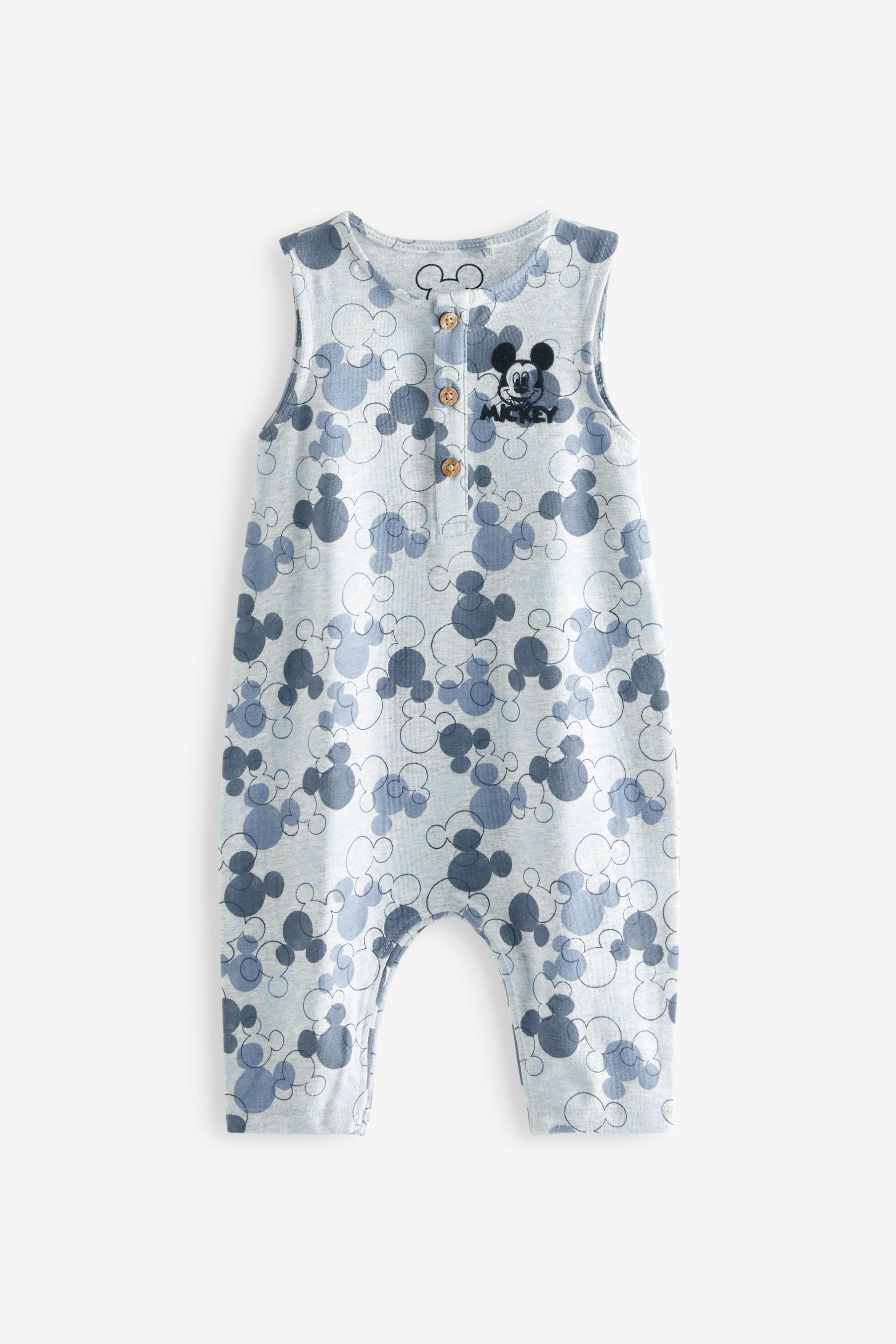 Blue Mickey Mouse Baby Jersey Romper (0mths-2yrs)