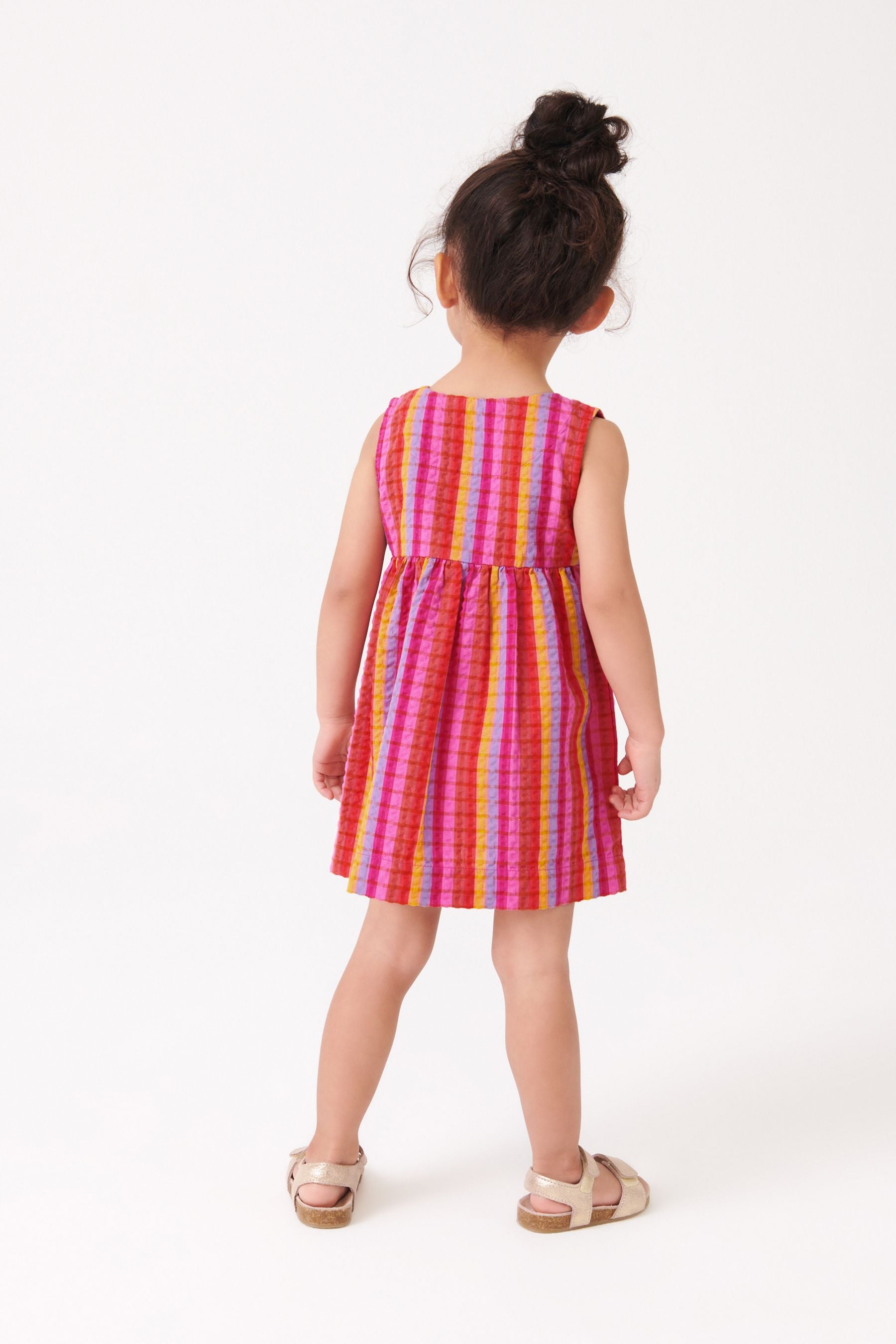 Pink/Red Stripe Cotton Sleeveless Dress (3mths-8yrs)