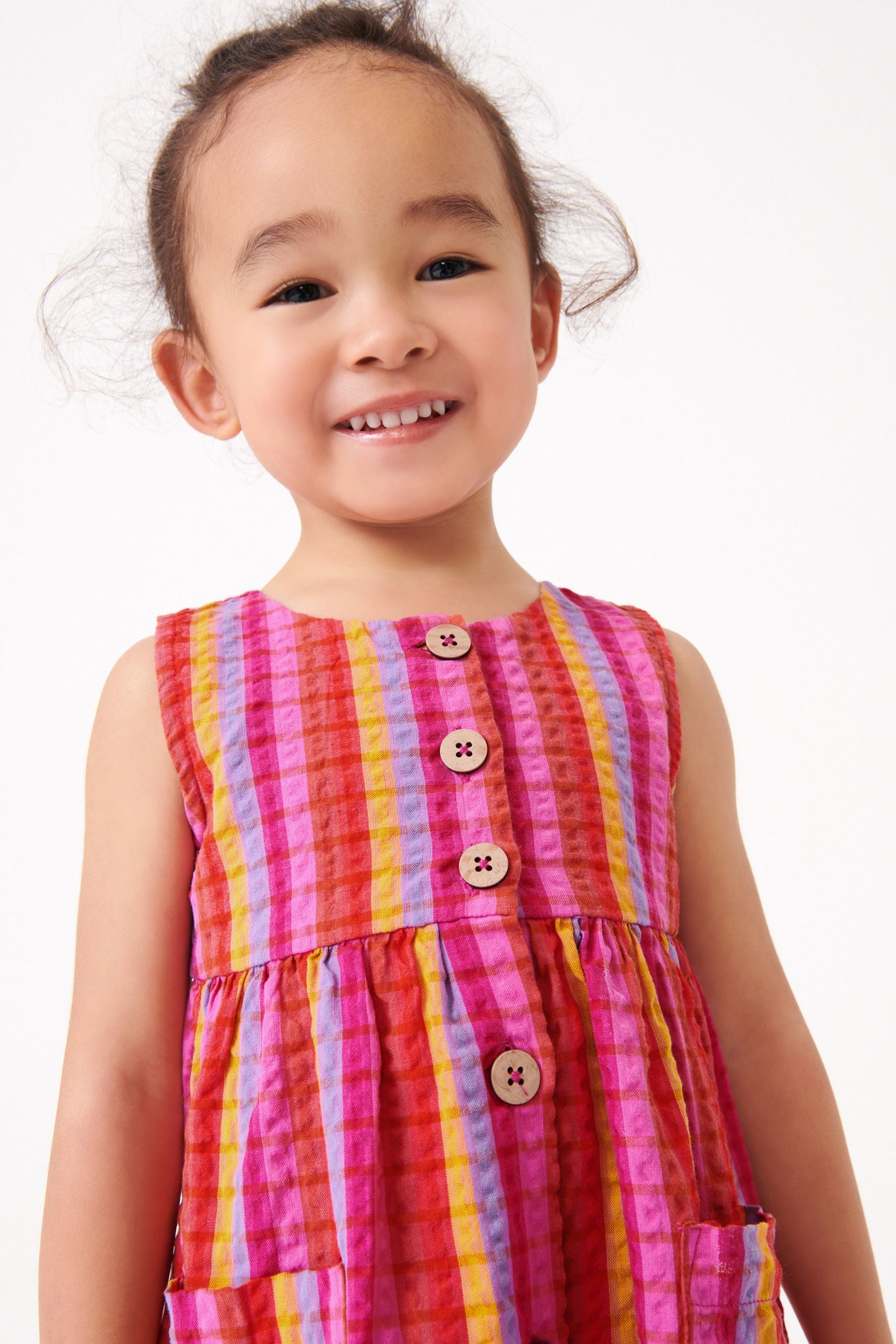 Pink/Red Stripe Cotton Sleeveless Dress (3mths-8yrs)