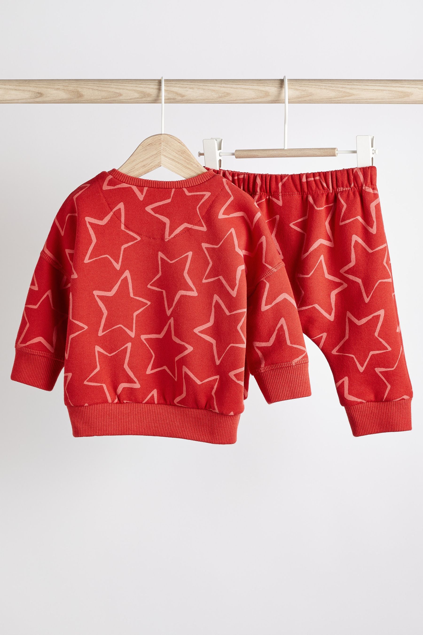 Red Santa Next Two Piece Baby Sweatshirt And Jogger Set (0mths-2yrs)