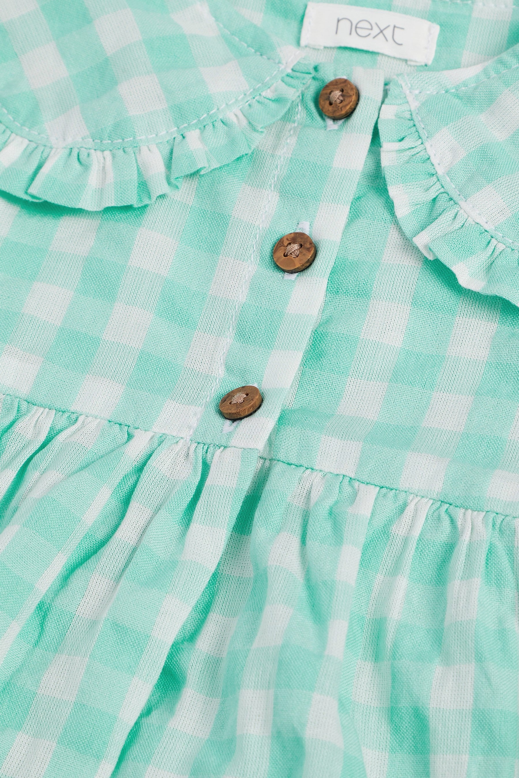 Mint Green Gingham Sleeveless Collar Dress (3mths-8yrs)