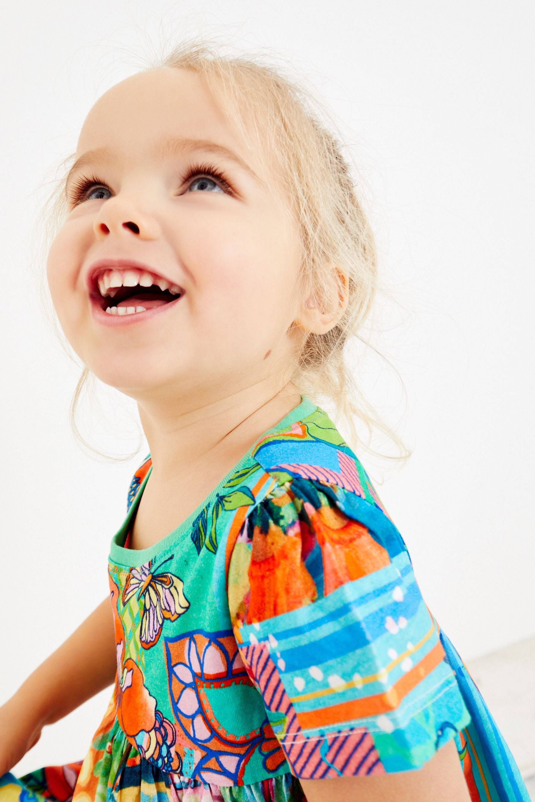 Bright Holiday Print Short Sleeve Jersey Dress (3mths-7yrs)