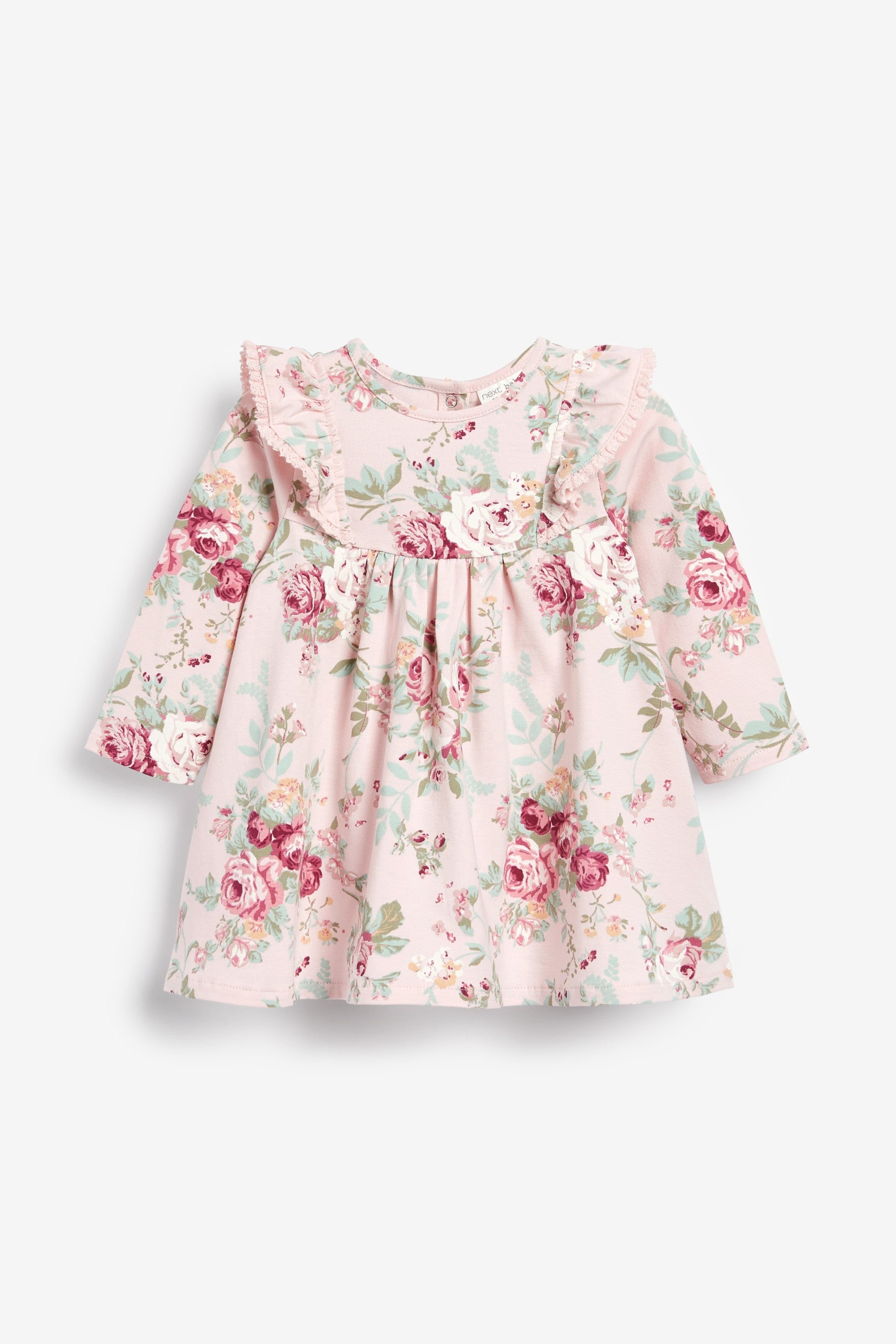 Pink 2 Pack Short Sleeved Floral Baby Dresses (0mths-3yrs)