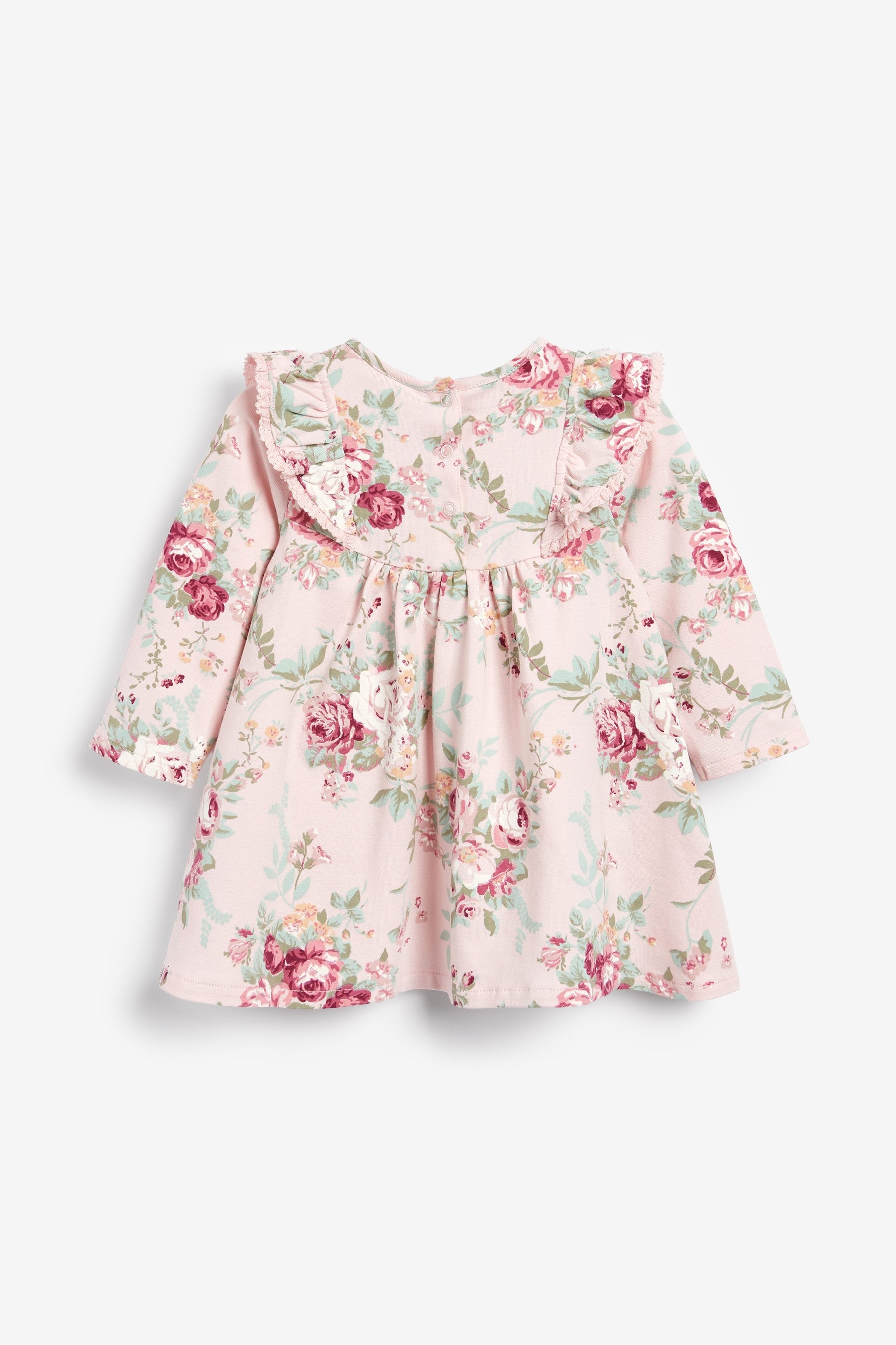 Pink 2 Pack Short Sleeved Floral Baby Dresses (0mths-3yrs)