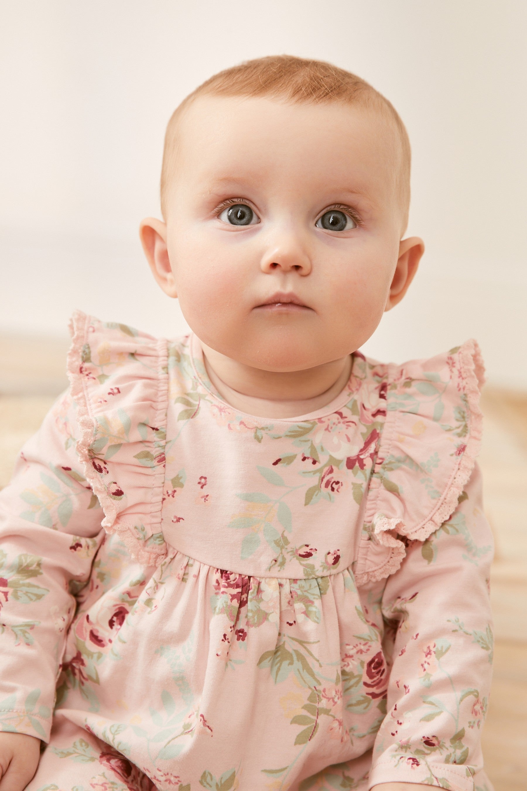 Pink 2 Pack Short Sleeved Floral Baby Dresses (0mths-3yrs)