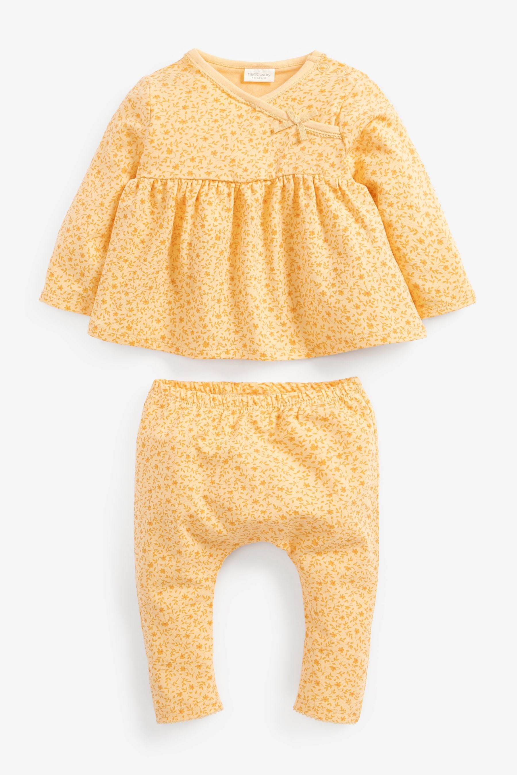 Yellow/Cream Baby Baby 4 Piece T-Shirt And Leggings Set