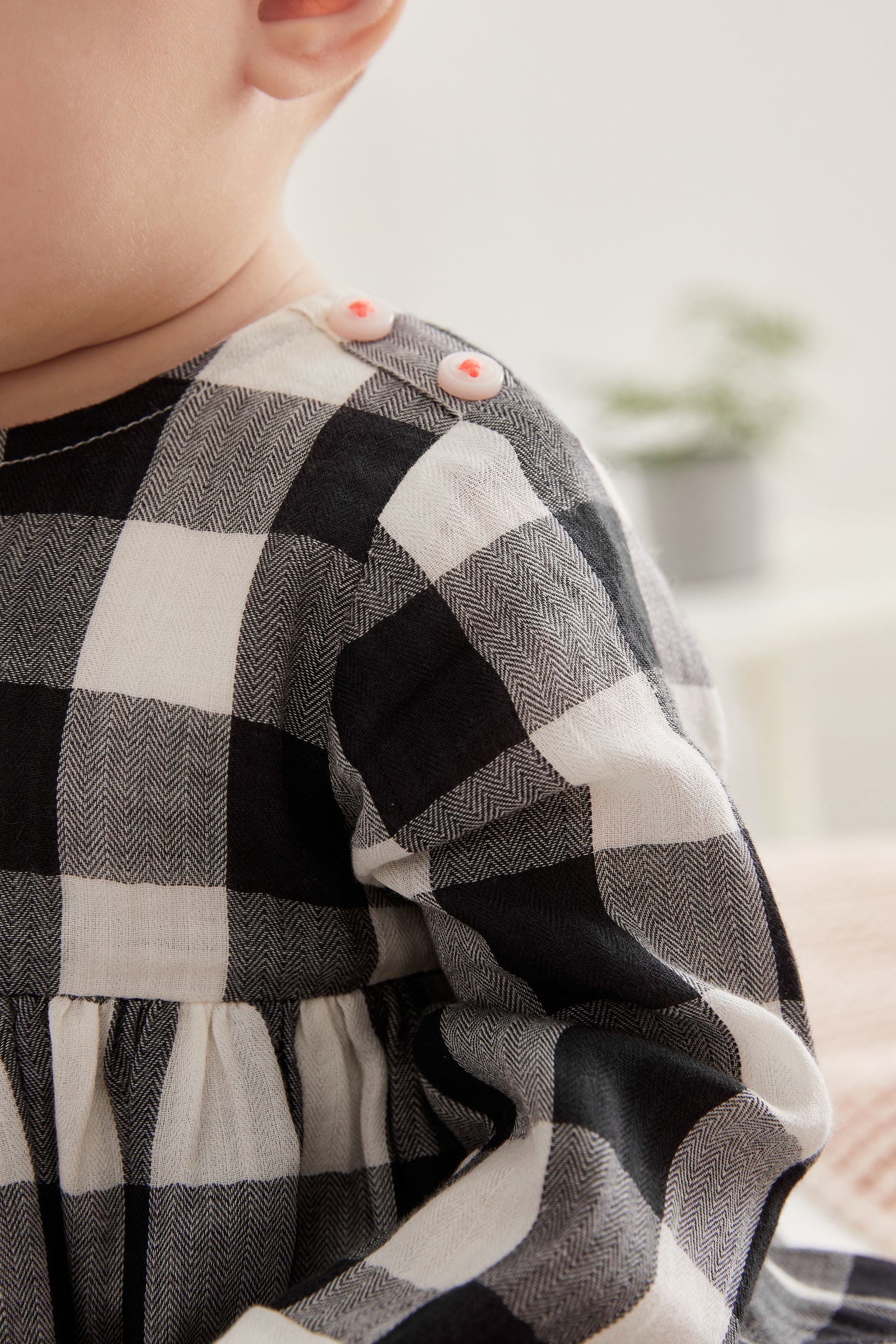 Black/White Baby Gingham Printed Dress (0mths-2yrs)