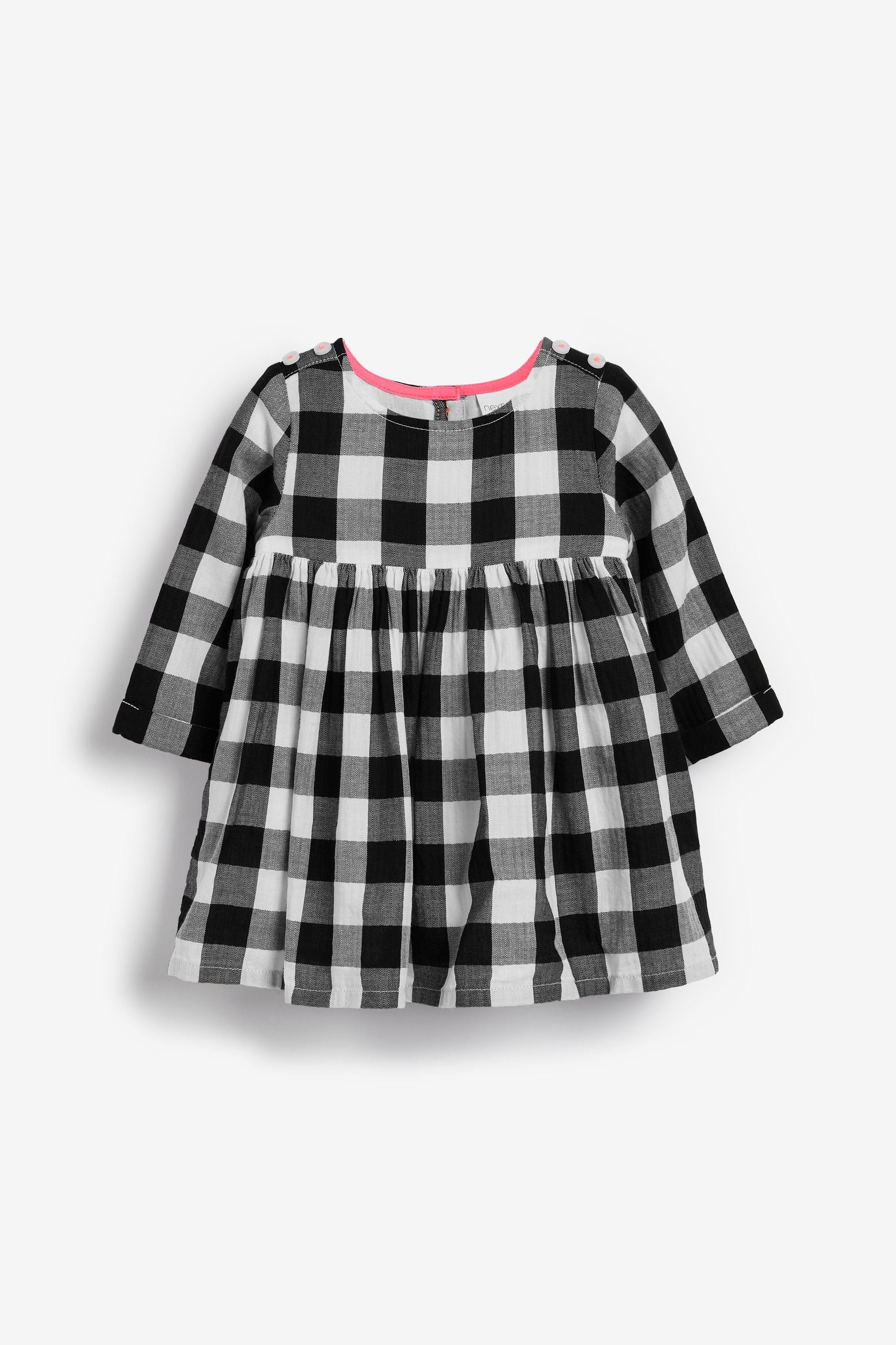 Black/White Baby Gingham Printed Dress (0mths-2yrs)