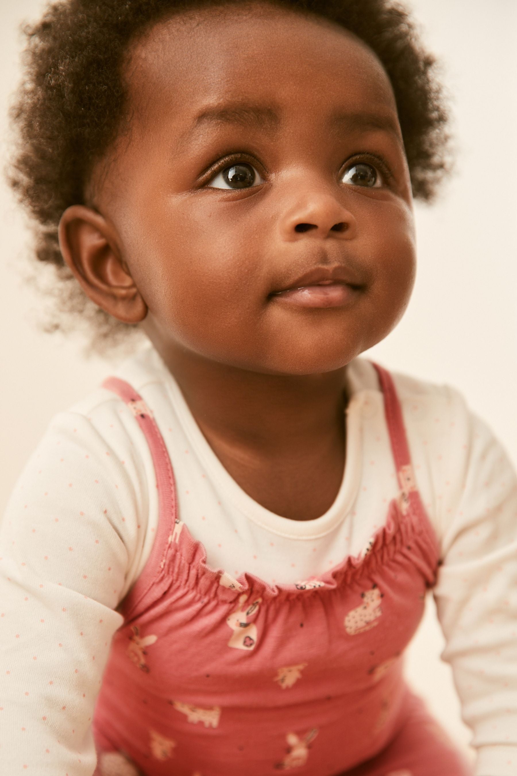 Pink Bunny Baby Printed Dungarees And Bodysuit Set (0mths-3yrs)